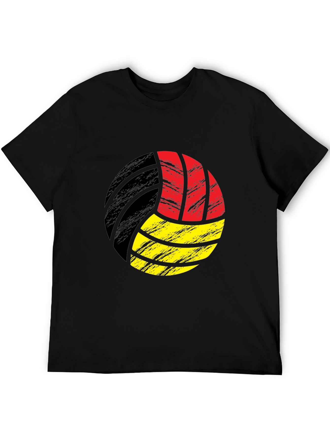 Black Germany Flag Volleyball Graphic T-Shirt view 5