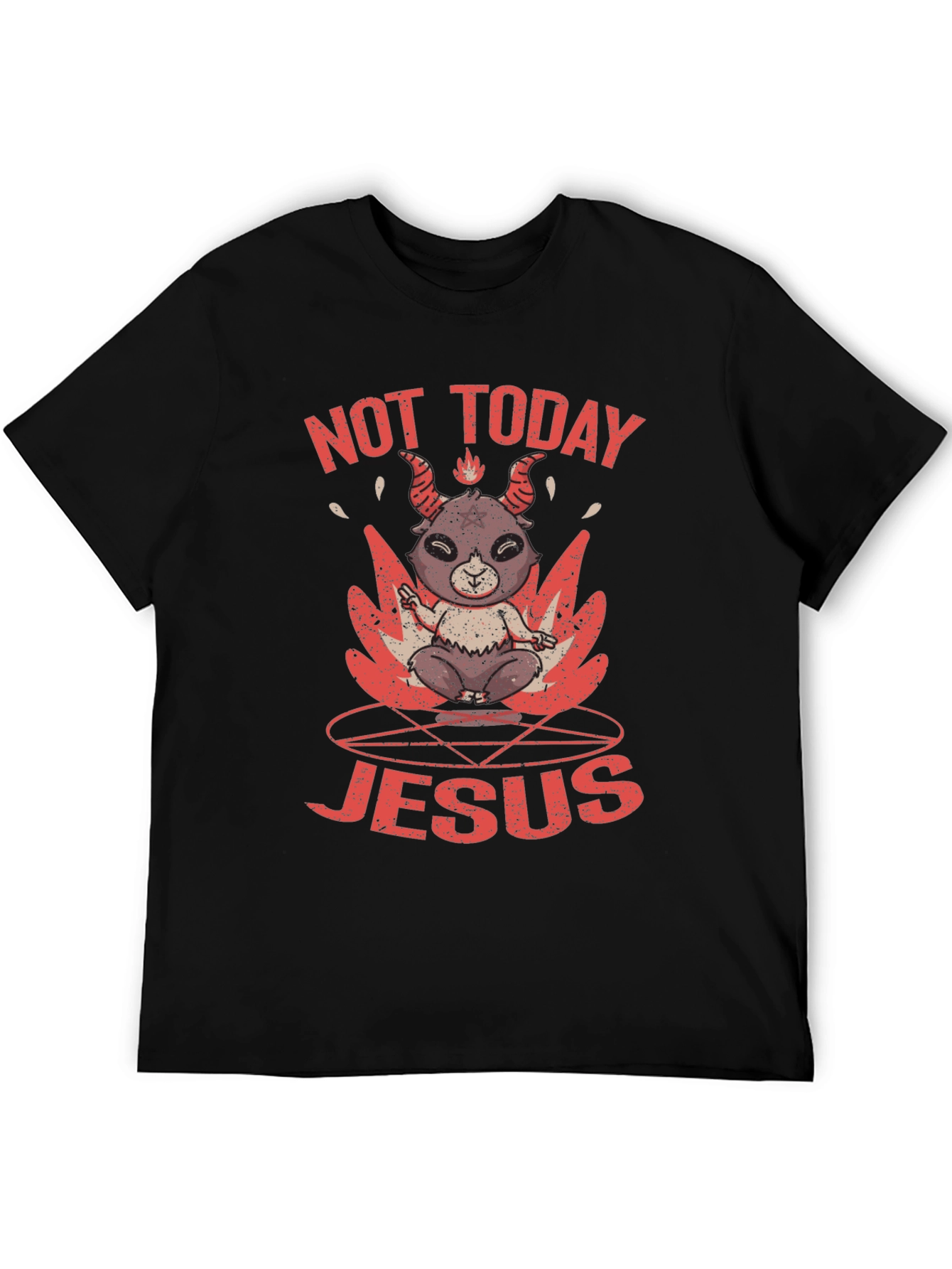 Black Not Today Jesus Graphic T-Shirt view 5