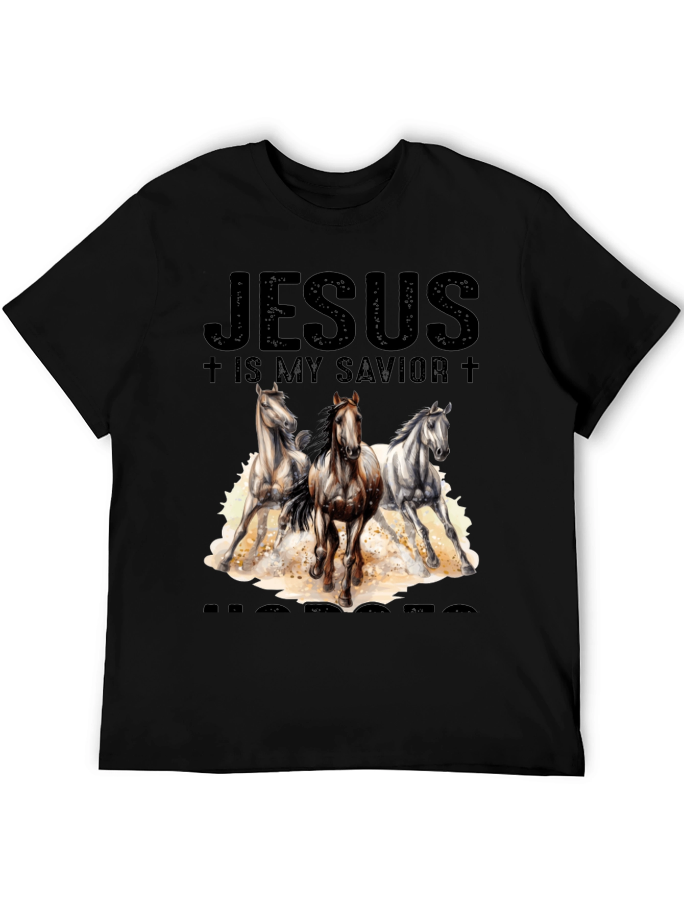 Black Jesus is My Savior Horses T-Shirt view 5