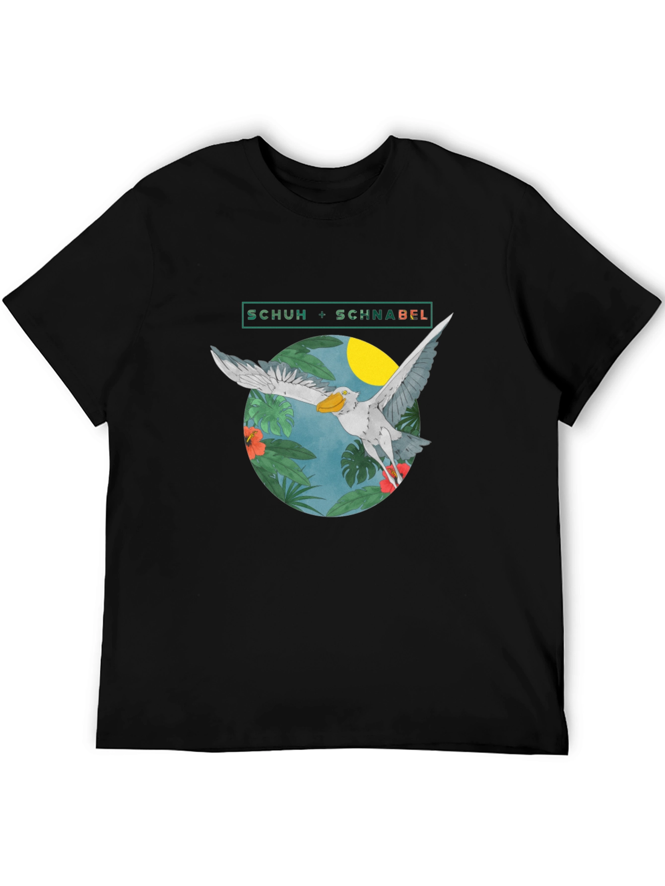Black Shoebill Stork Graphic Tee - Tropical Bird Design view 5
