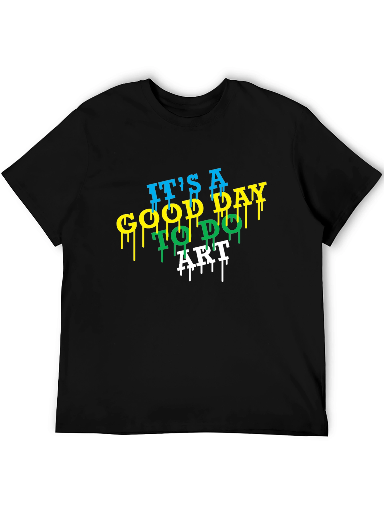 Black It's A Good Day to Do Art Men's Black T-Shirt view 5