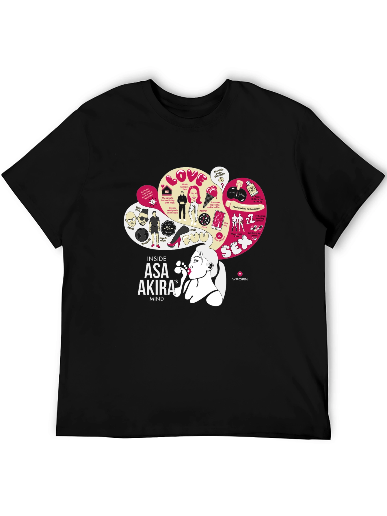 Black Asa Akira Mind T-Shirt: Funny Adult Humor Graphic Tee view 5