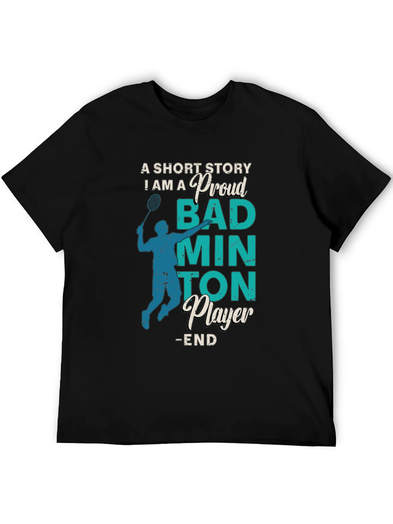 Black Proud Badminton Player Graphic Tee view 5