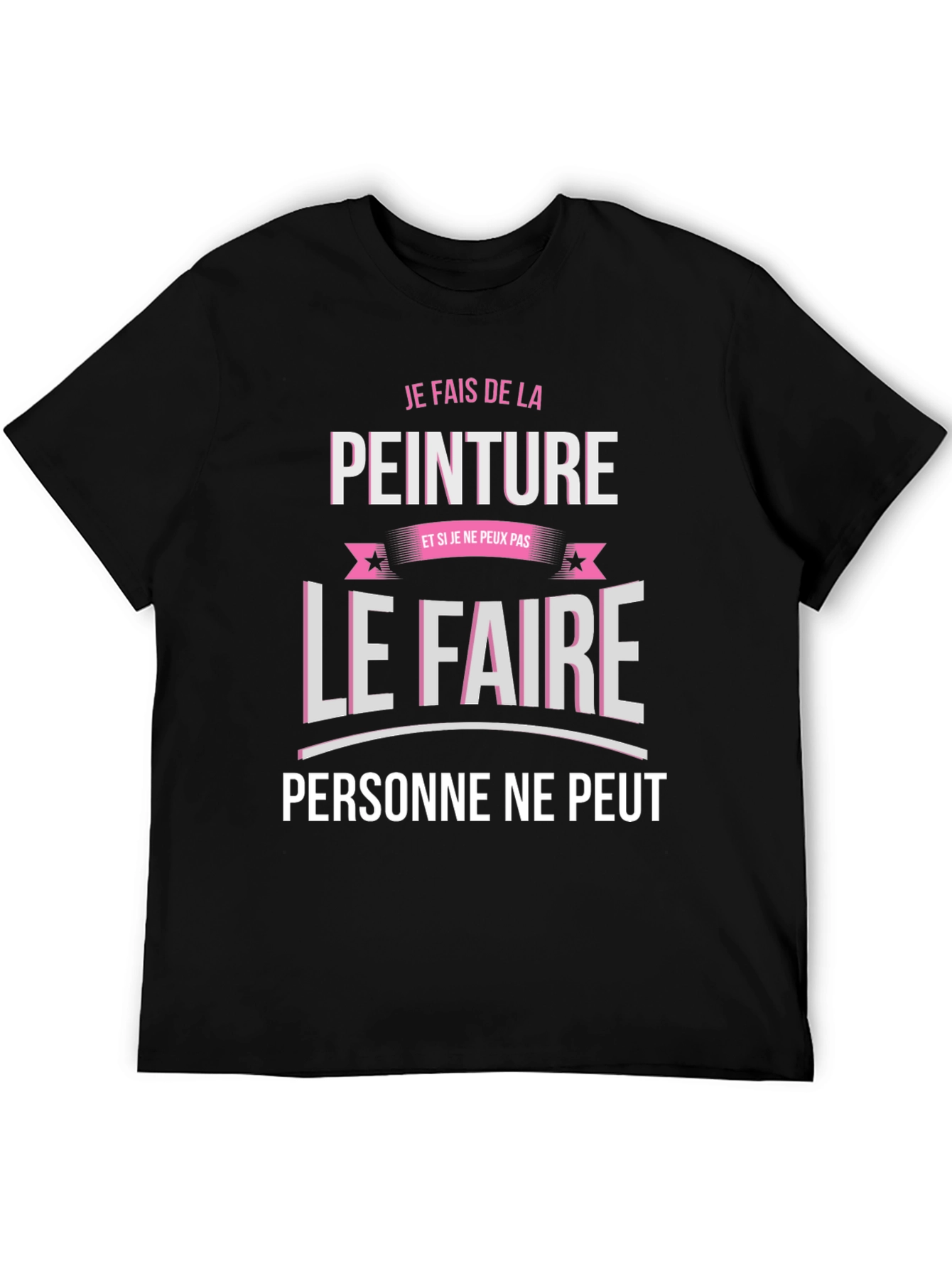 Black Painter T-Shirt - Je Fais De La Peinture - Funny Art Tee view 5