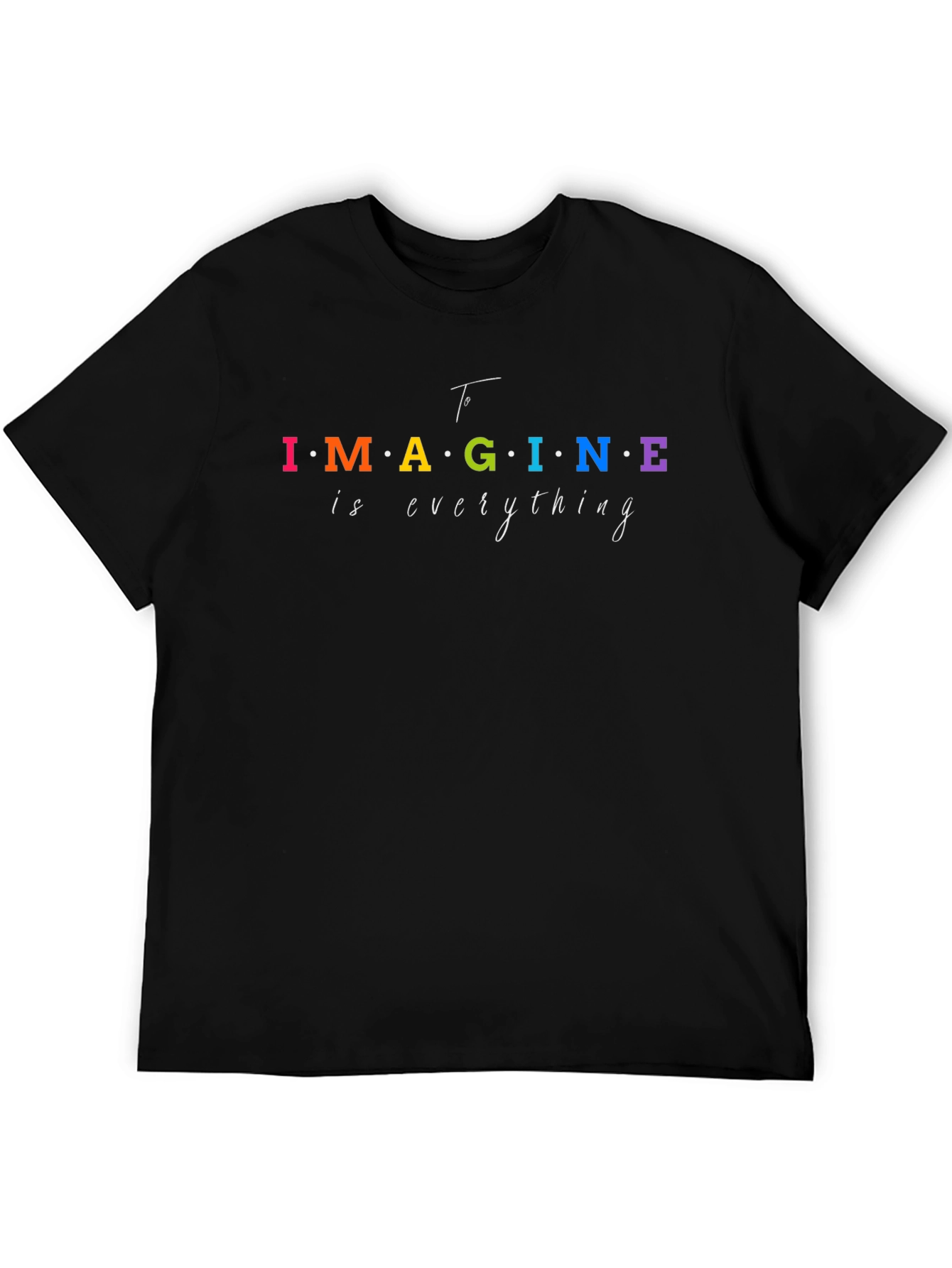 Black Imagine Everything Graphic Tee - Black Cotton T-Shirt view 5