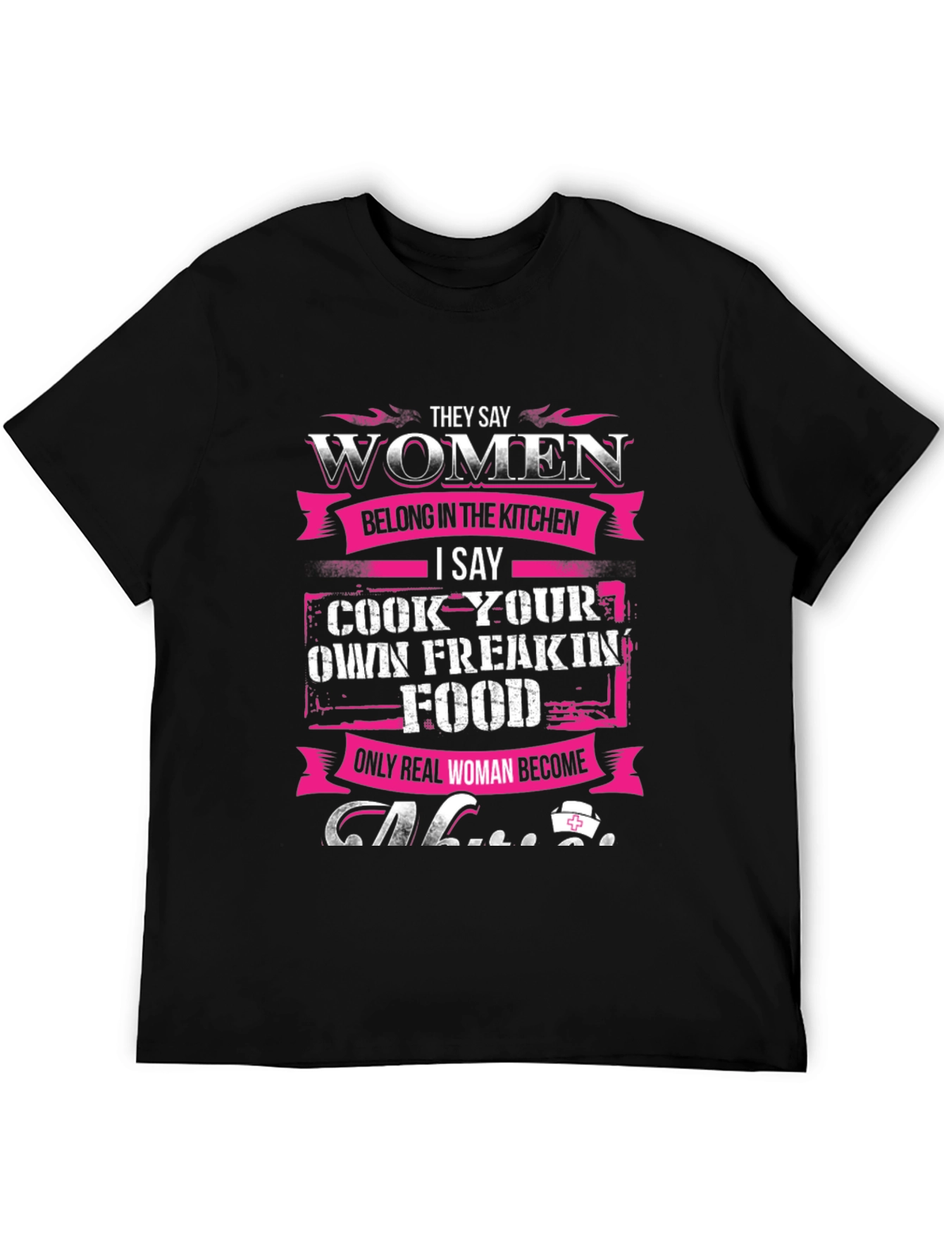Black Women Belong in Kitchen T-Shirt - Cook Your Own Food view 5