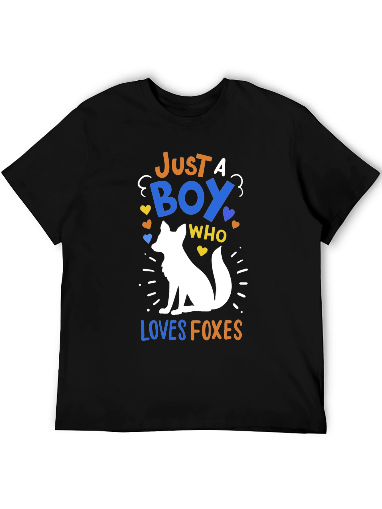 Black Boy Loves Foxes Graphic Tee - Trendy Animal Lover T-Shirt view 5