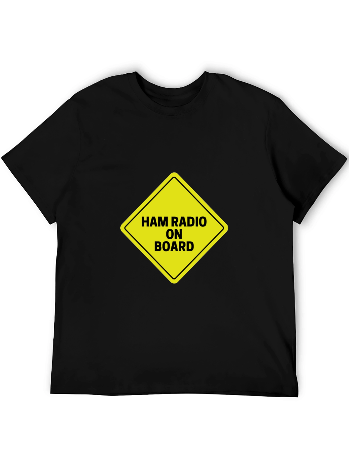 Black Ham Radio On Board T-Shirt view 5