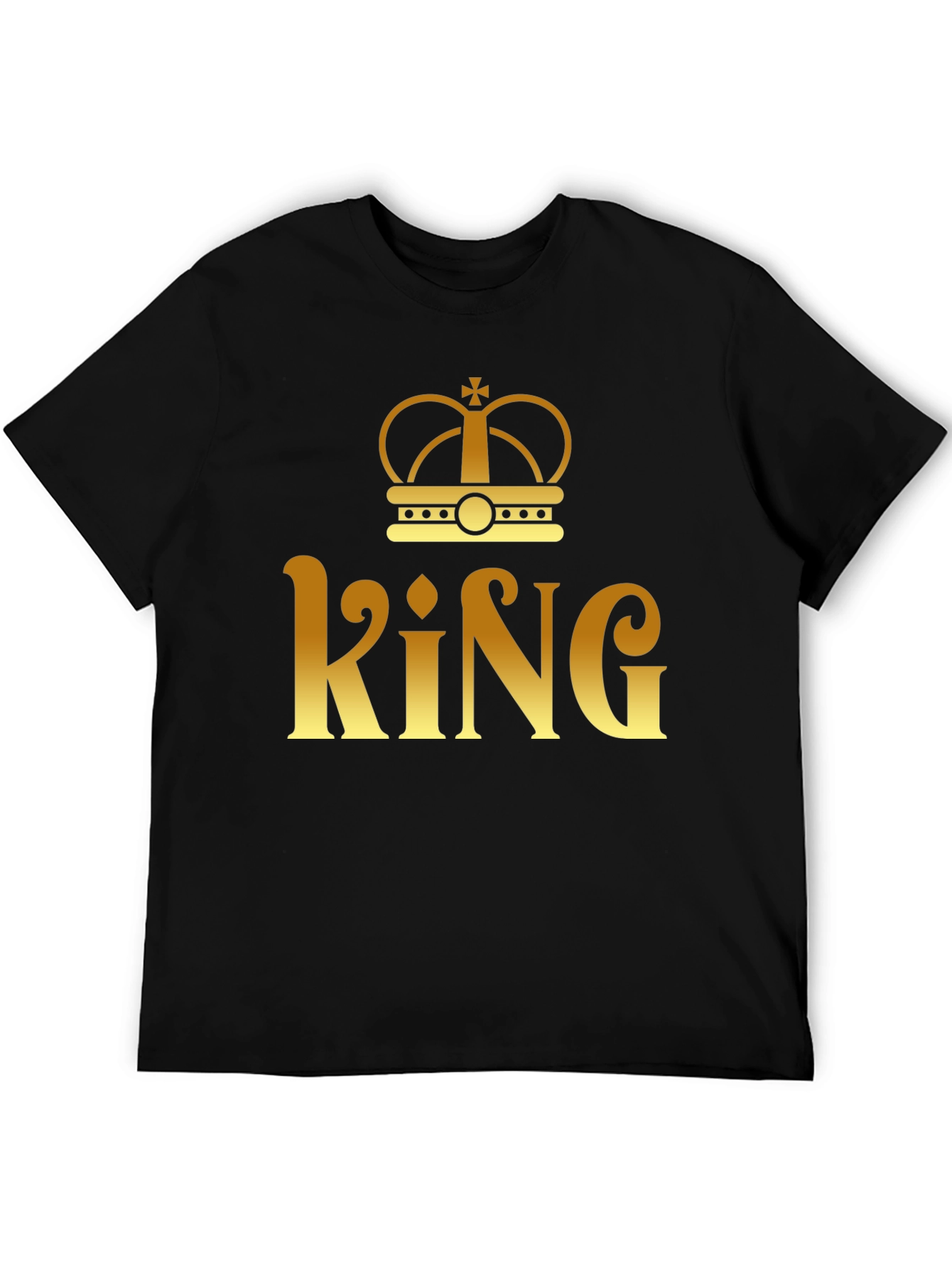 Black King Crown Graphic T-Shirt - Mens Fashion view 5