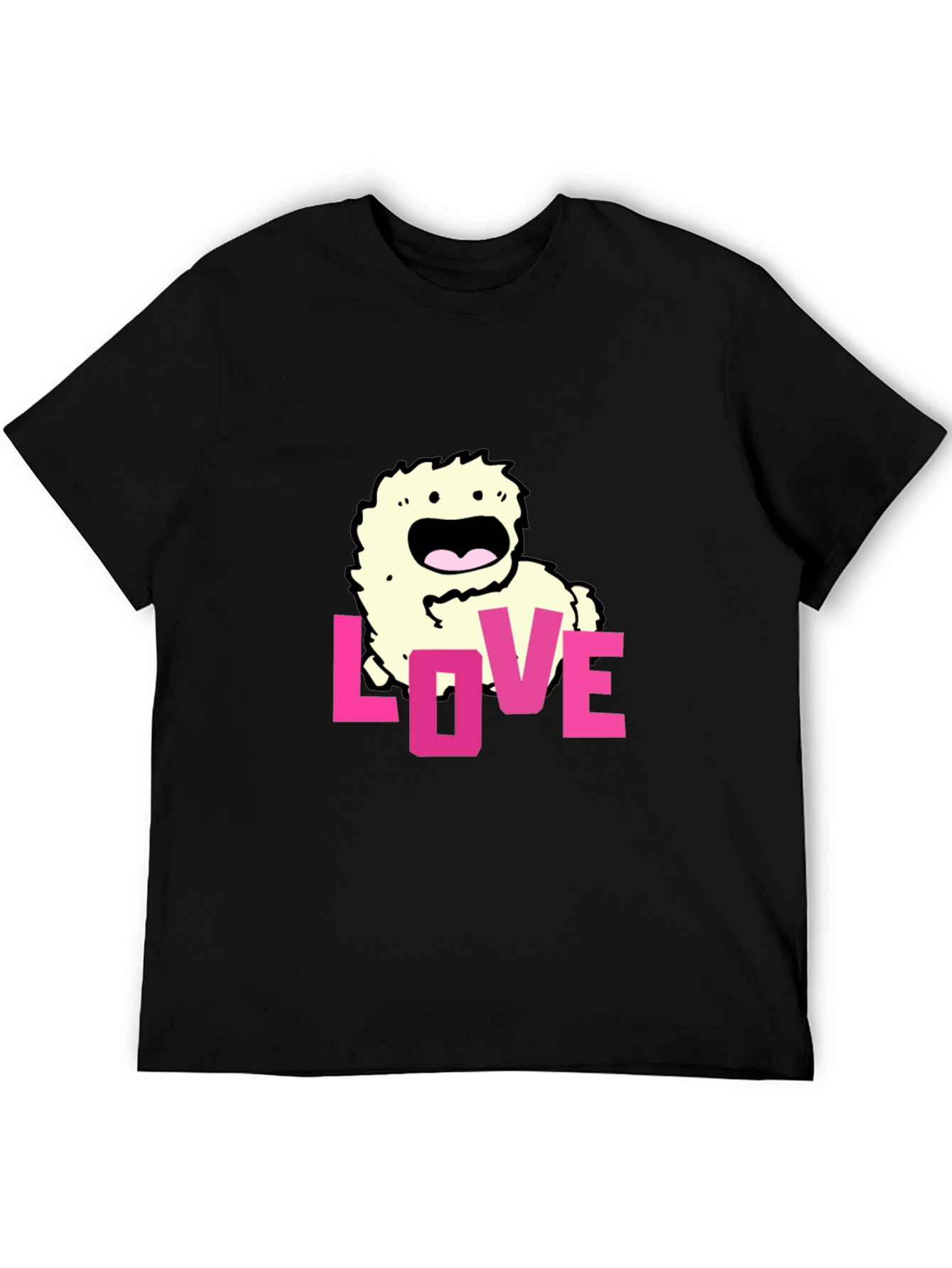 Black Love Monster Graphic Black T-Shirt view 5