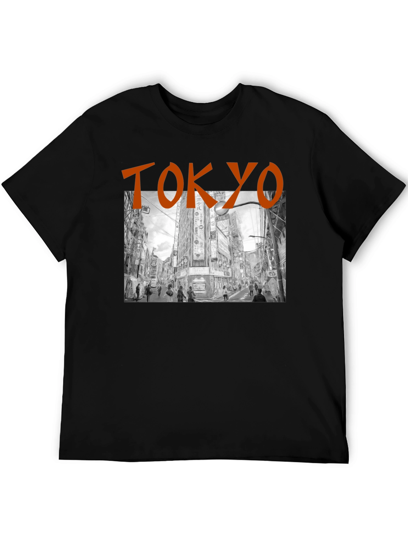 Black Tokyo Cityscape Graphic T-Shirt view 5