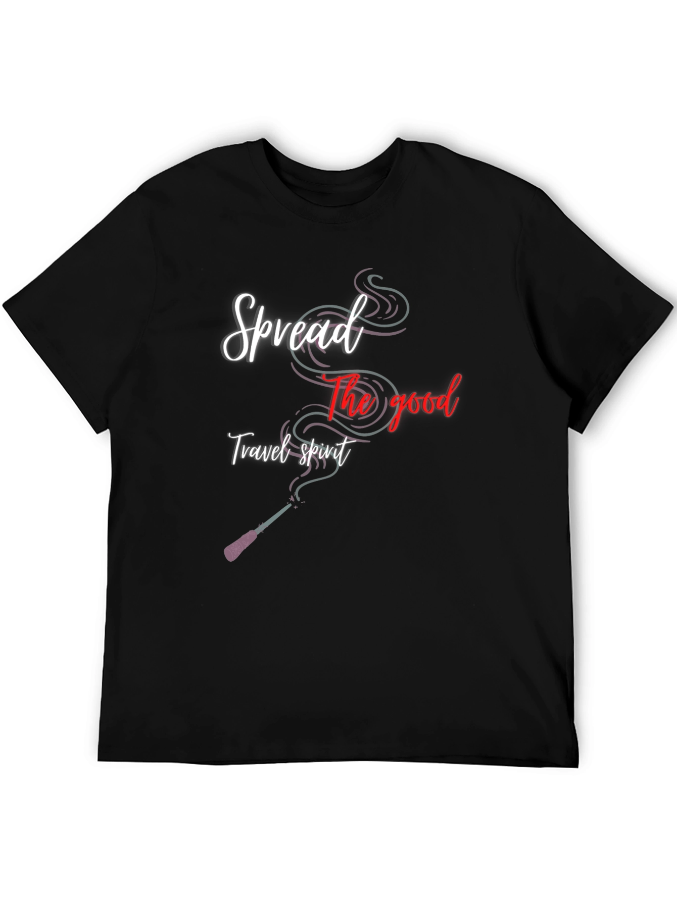 Black Spread the Good Travel Spirit Black T-Shirt view 5