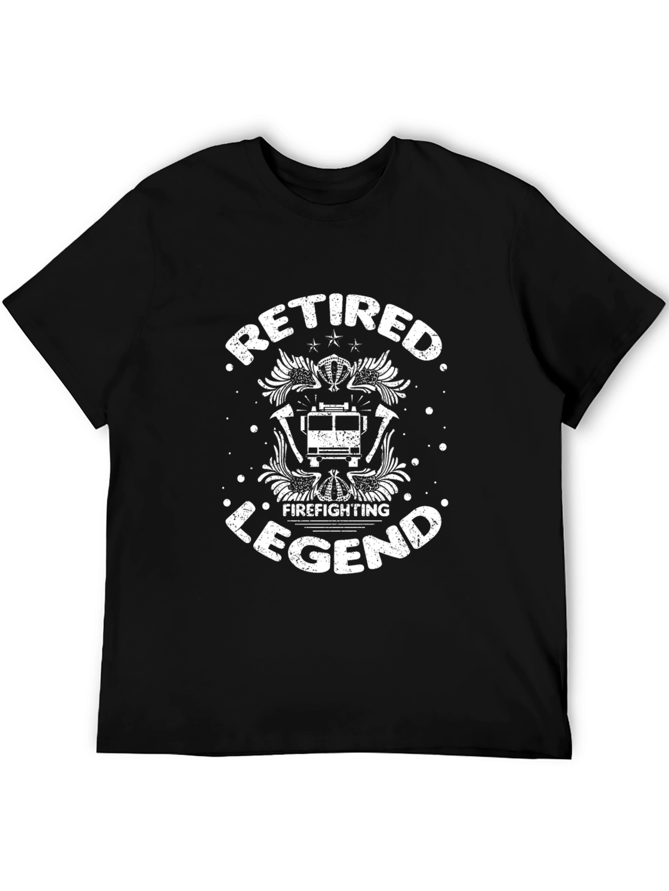 Black Retired Firefighting Legend T-Shirt - Black view 5