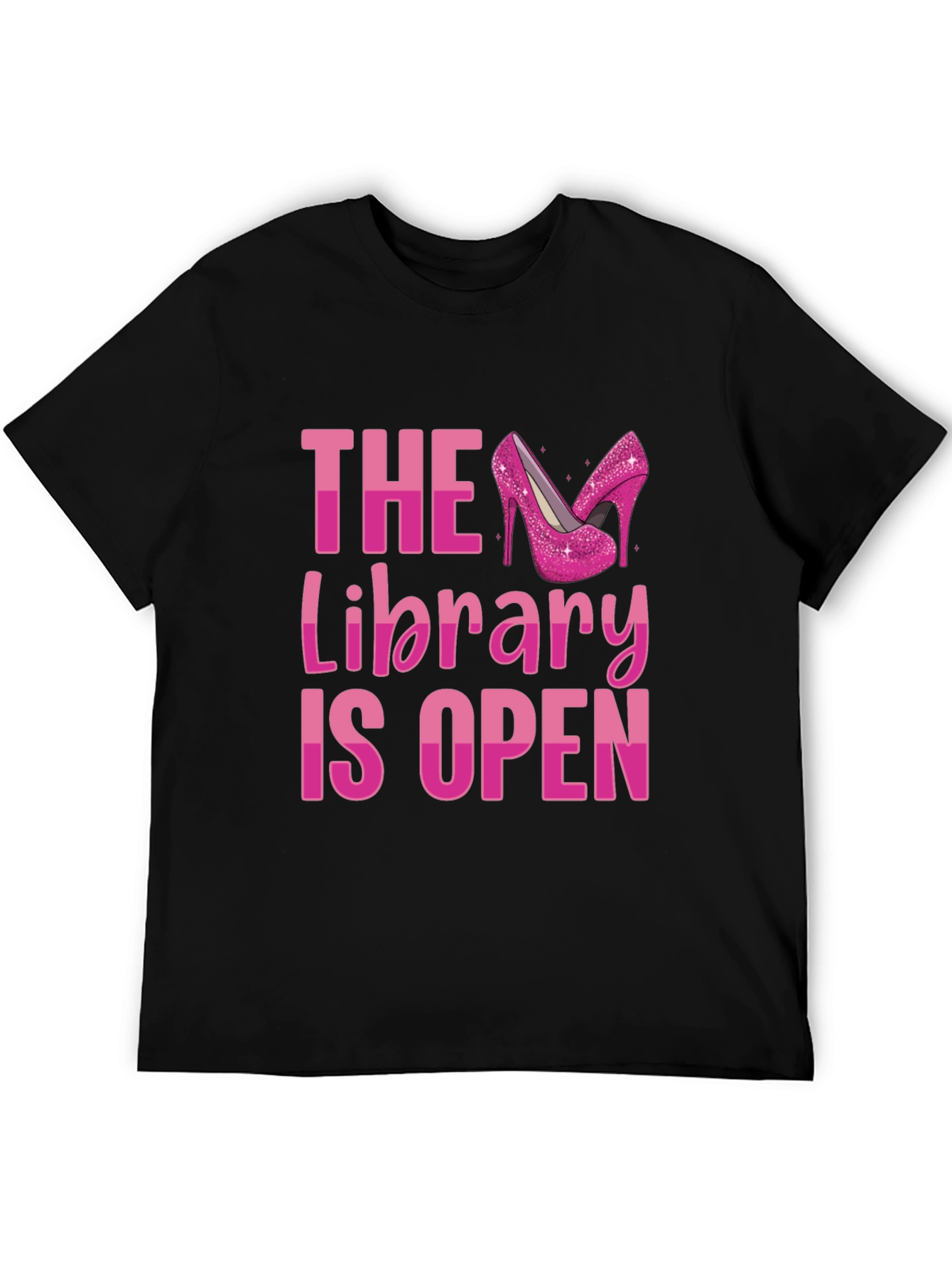 Black The Library is Open Drag Queen T-Shirt view 5
