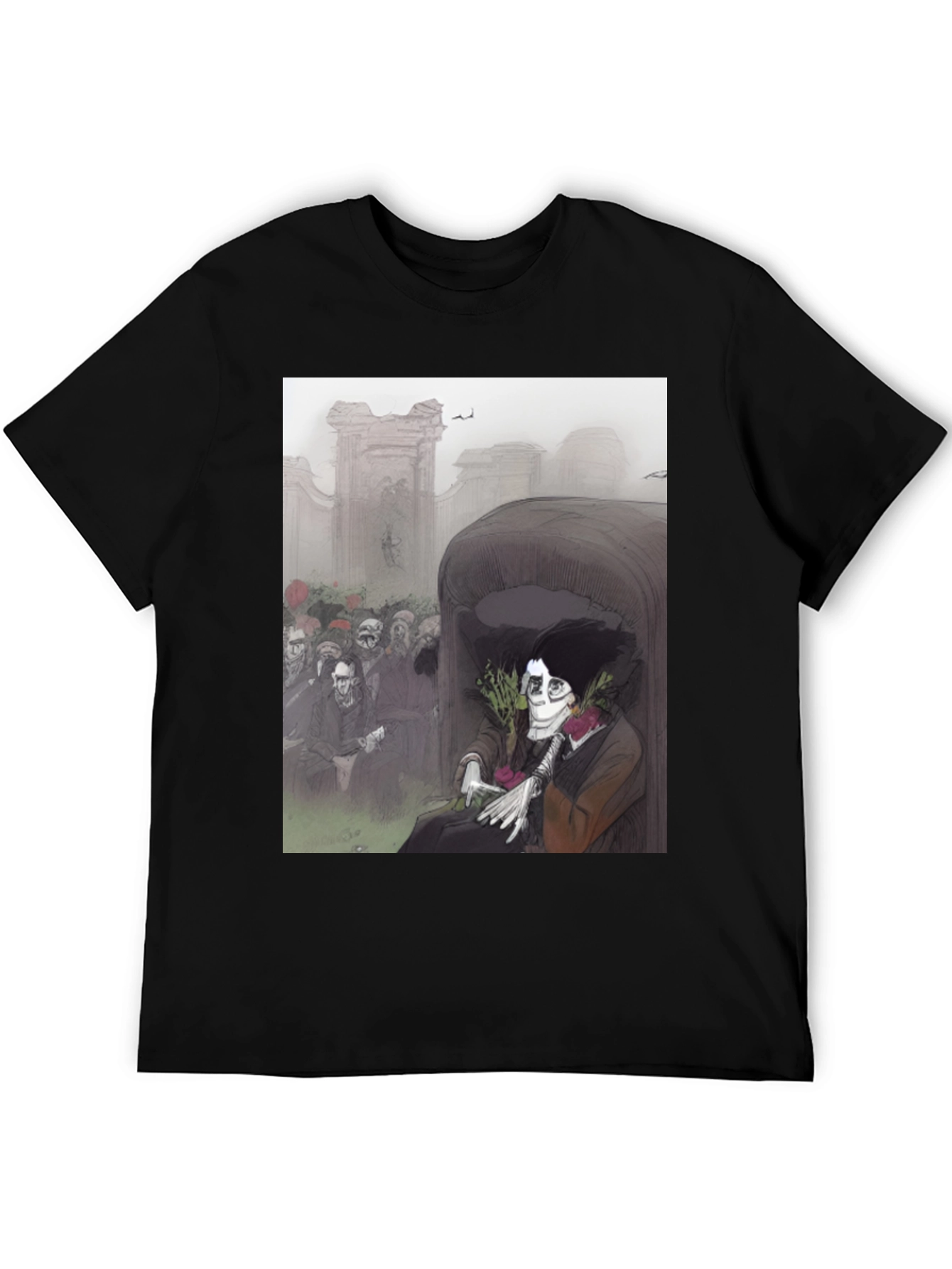 Black Gothic Skeleton T-Shirt view 5