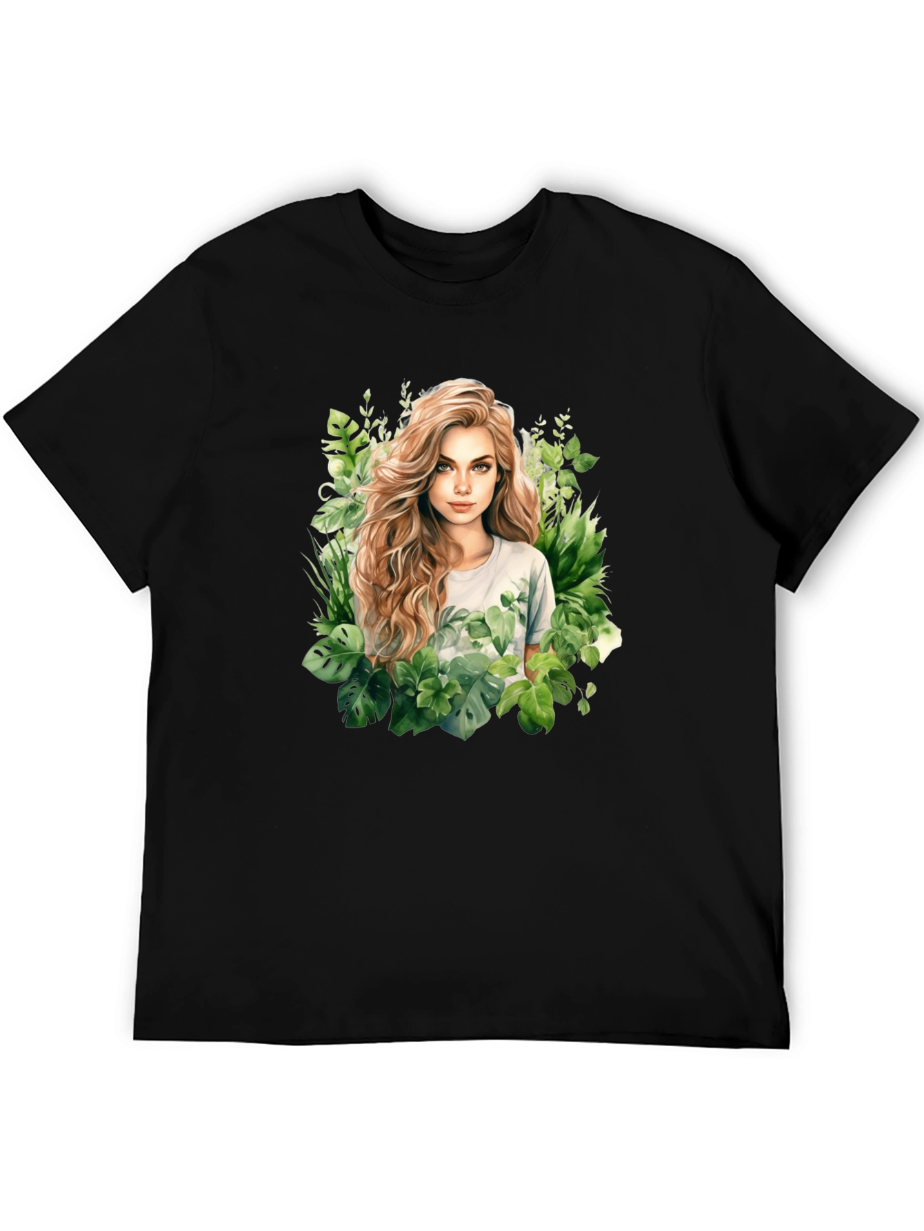 Black Nature Girl Graphic T-Shirt - Black view 5