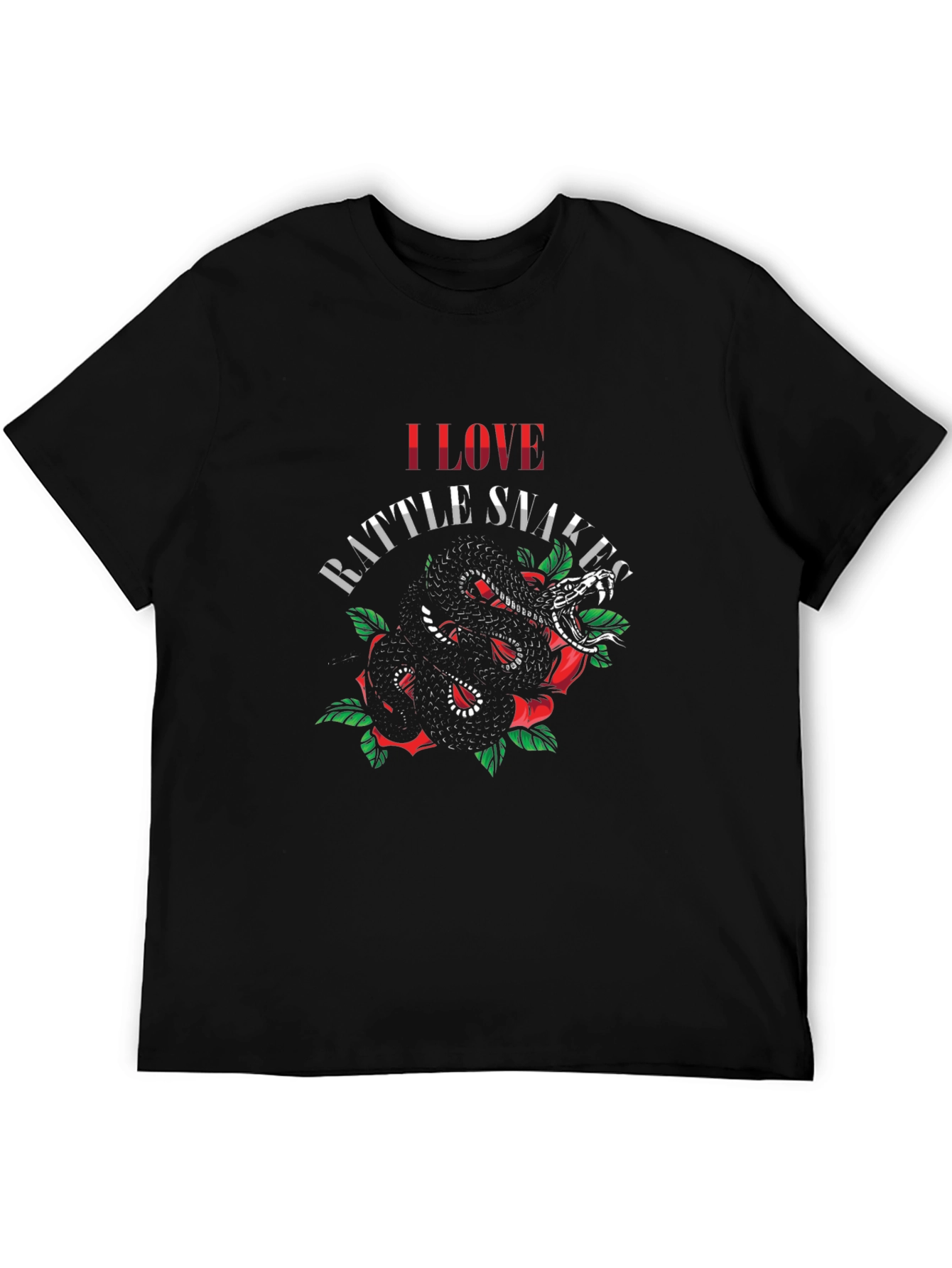 Black I Love Rattlesnakes Graphic Tee view 5