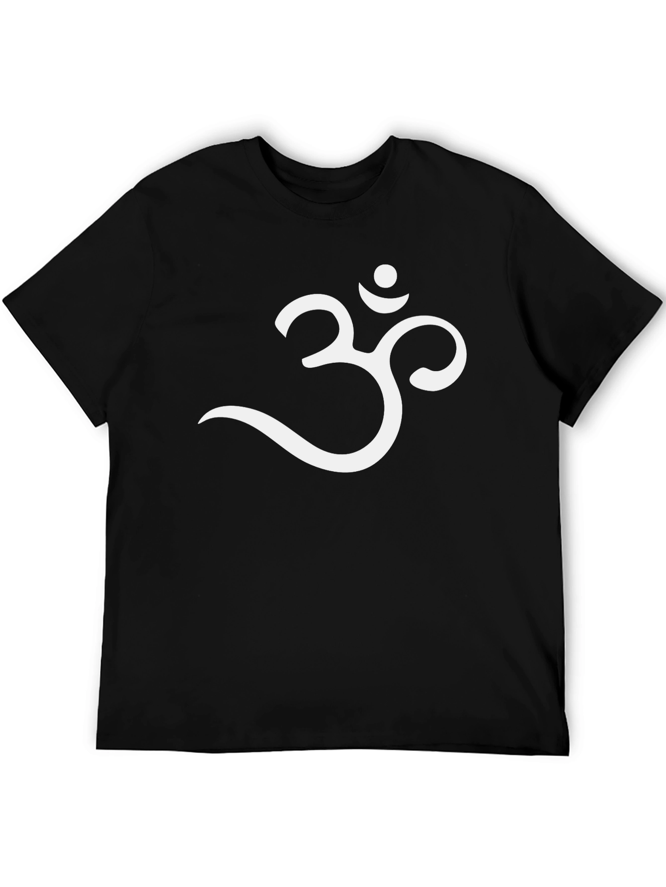 Black Om Symbol T-Shirt - Black Cotton Spiritual Tee view 5