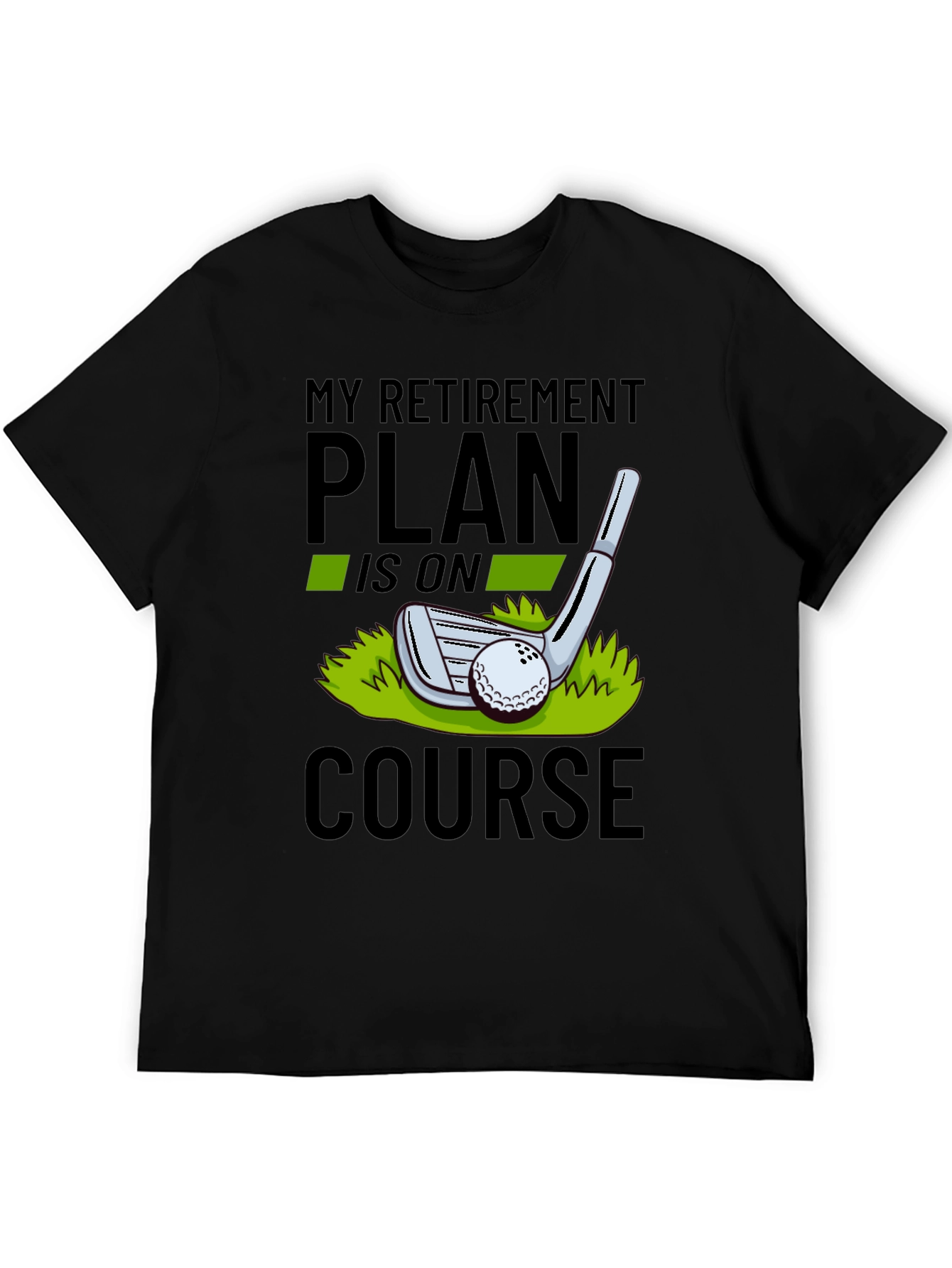 Black Golf Retirement Plan T-Shirt view 5