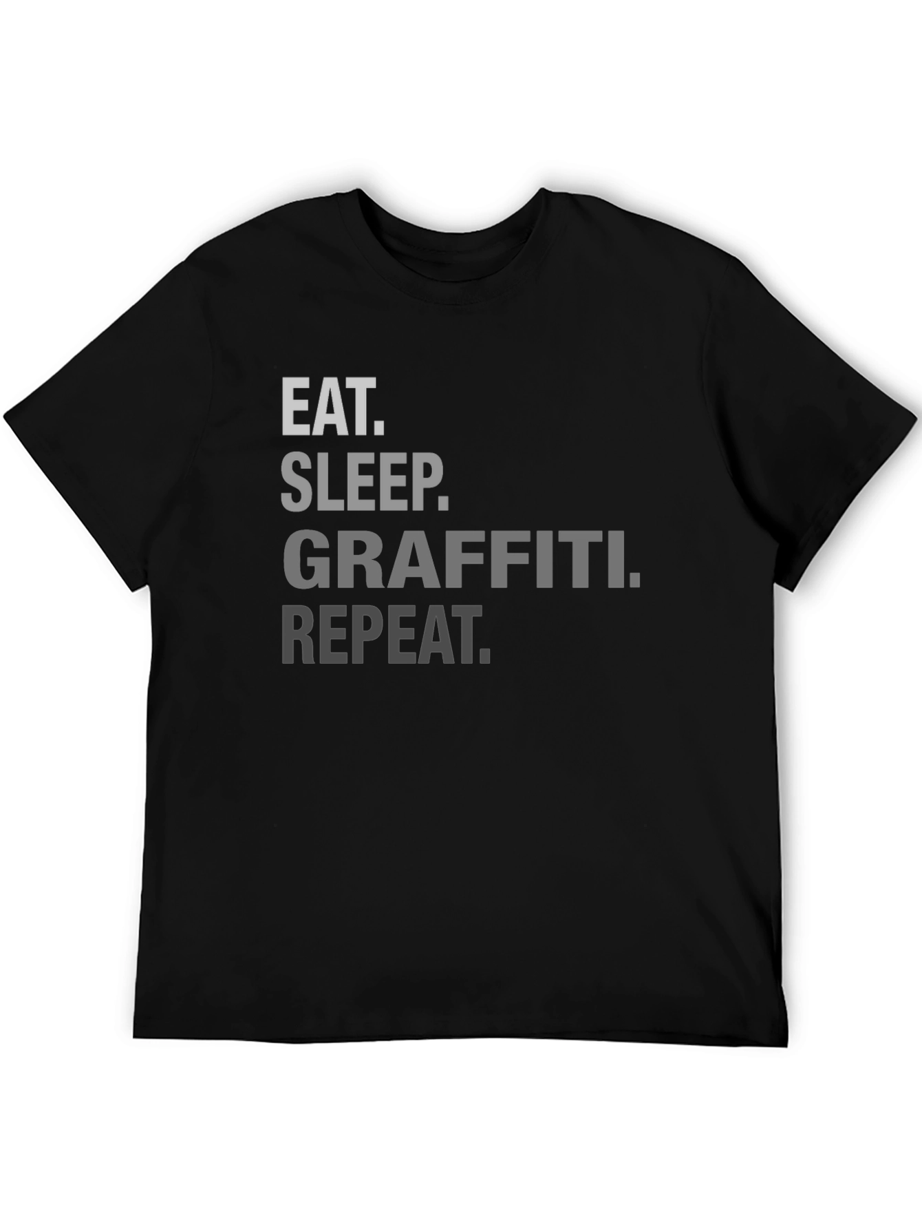 Black Eat Sleep Graffiti Repeat Black T-Shirt view 5