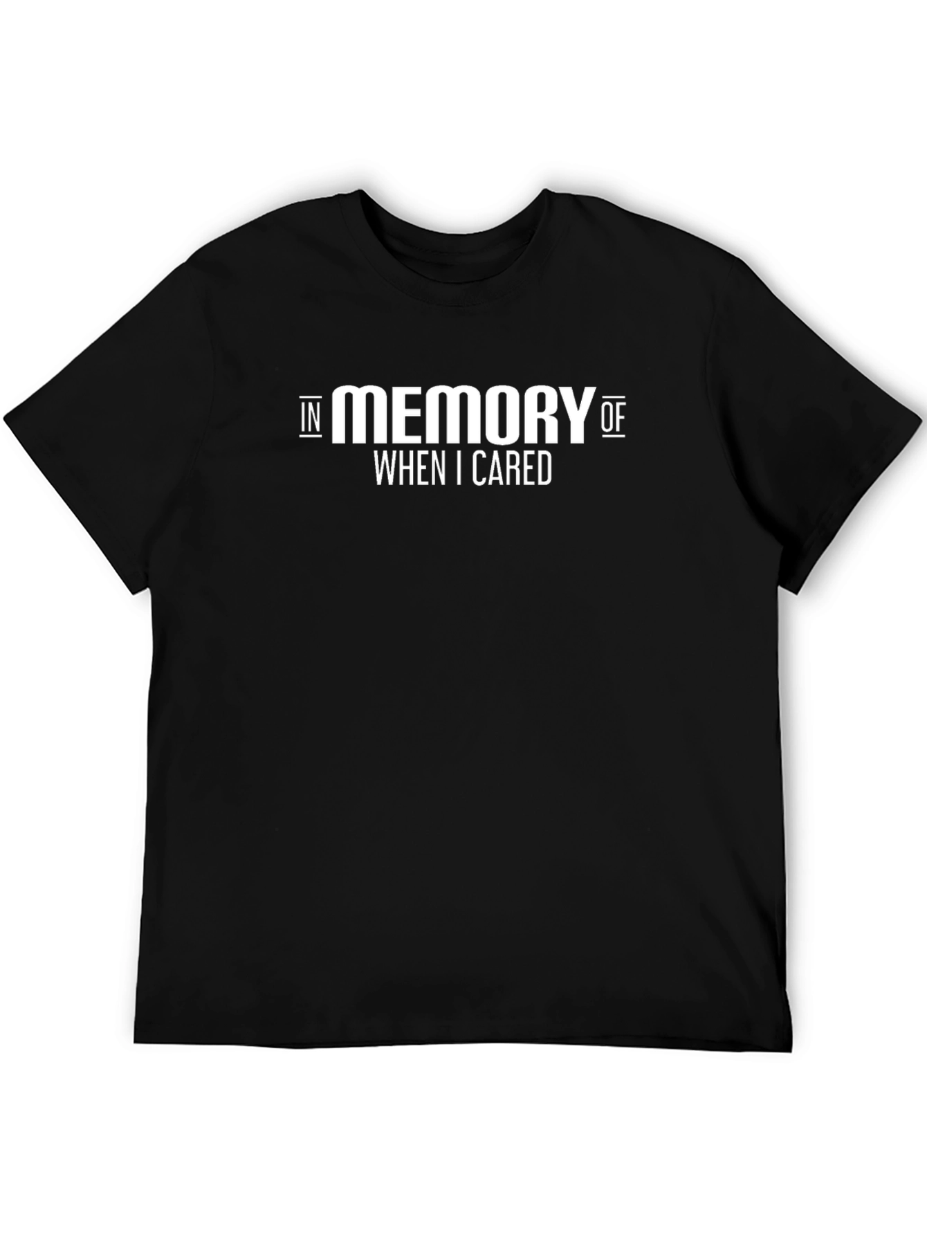 Black In Memory Of When I Cared T-Shirt - Black view 5