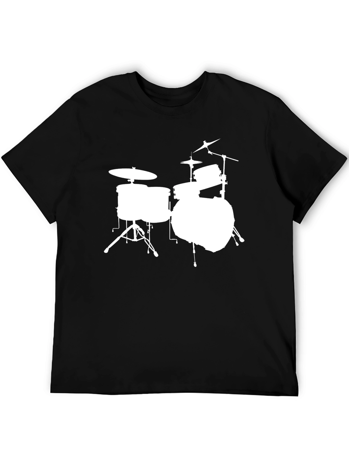 Black Drum Kit Graphic Tee - Black Cotton T-Shirt view 5