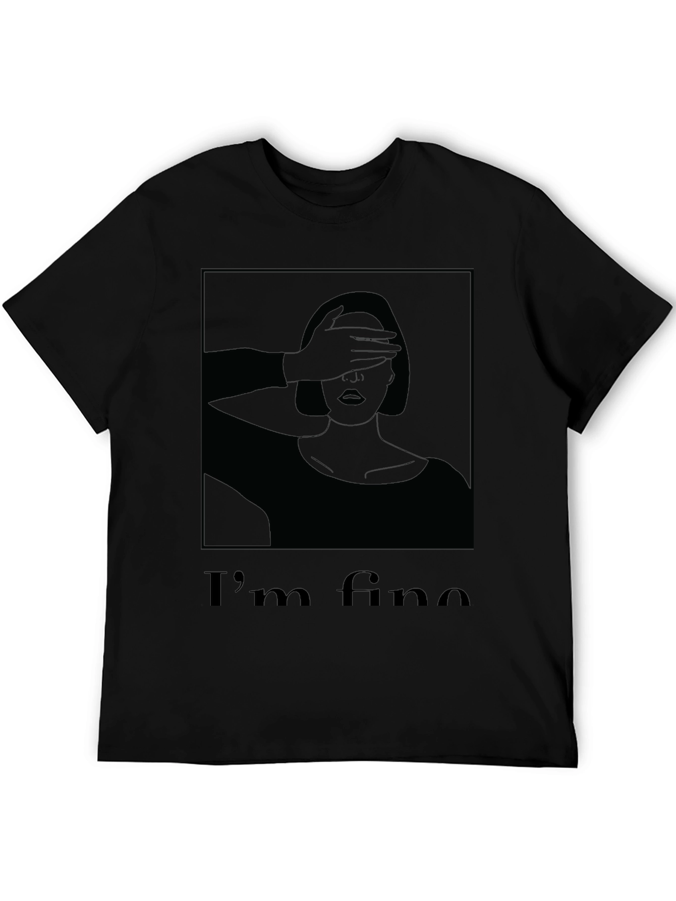 Black I'm Fine Graphic T-Shirt - Black view 5