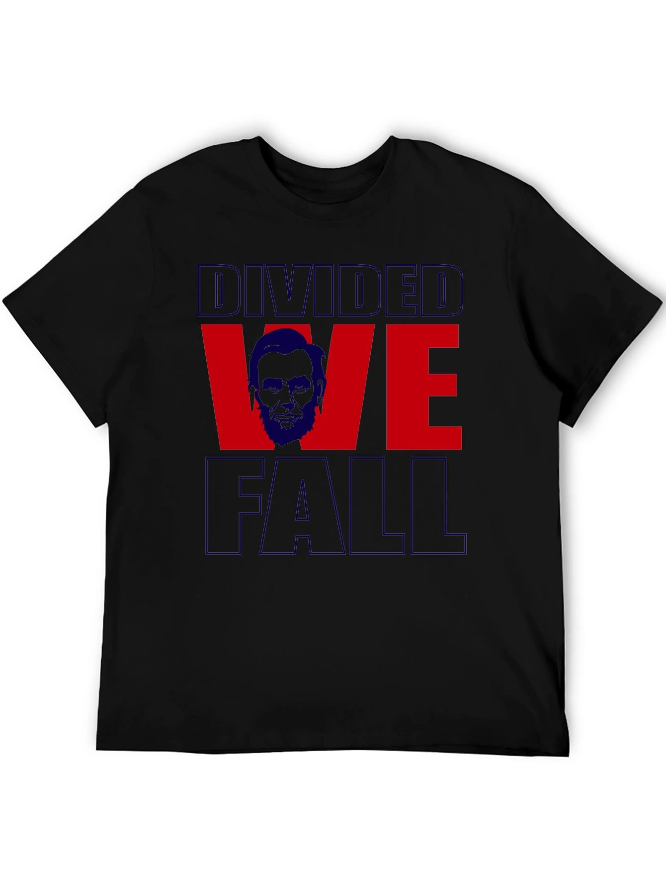 Black Divided We Fall Graphic Tee - Black Cotton Blend view 5