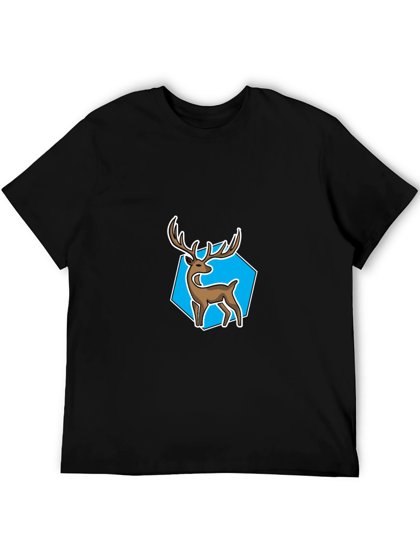 Black Deer Graphic Tee - Cool Men's Black T-Shirt view 5