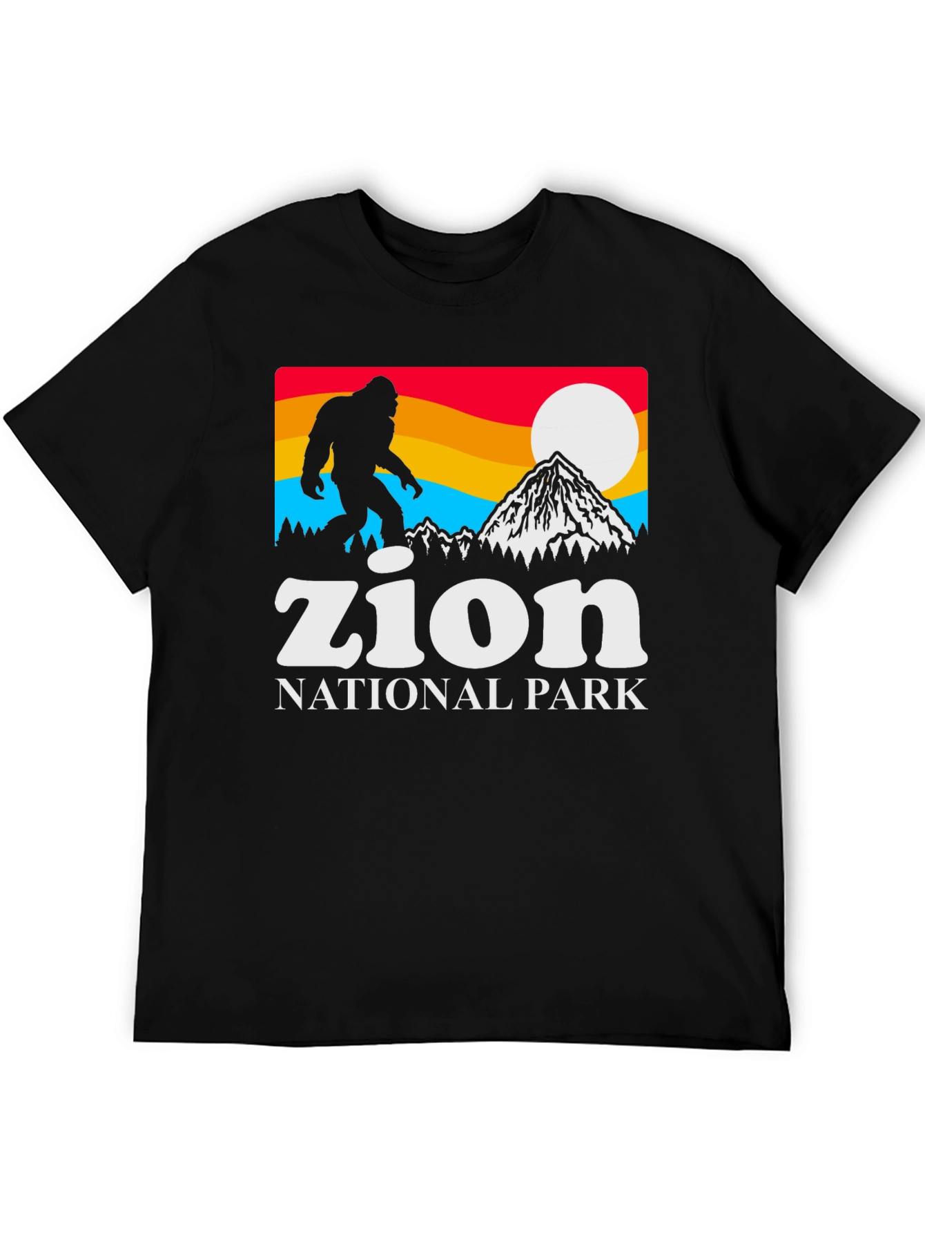 Black Zion National Park Bigfoot Graphic Tee - Black view 5