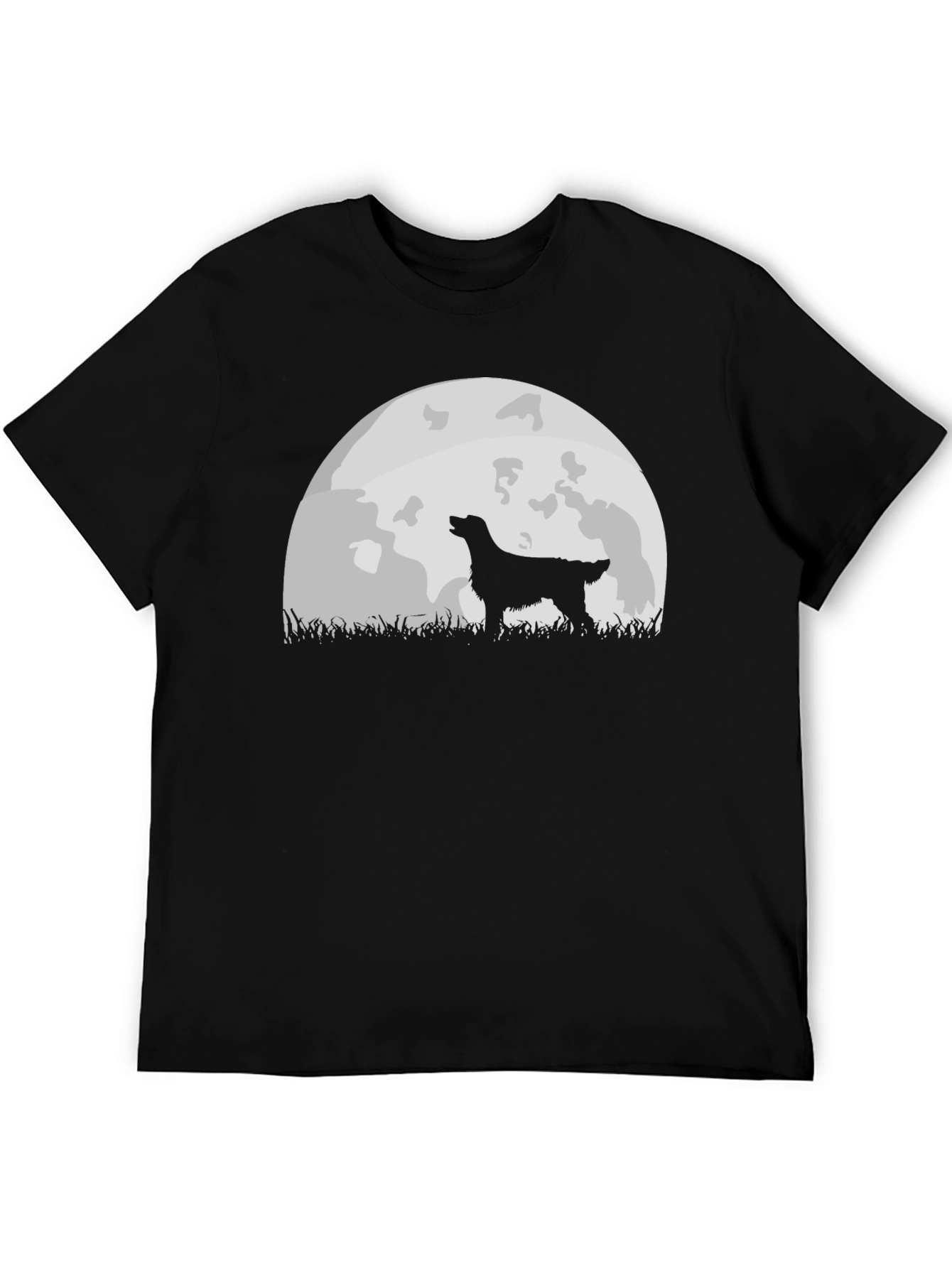 Black Dog Howling at Moon Graphic Tee - Black view 5