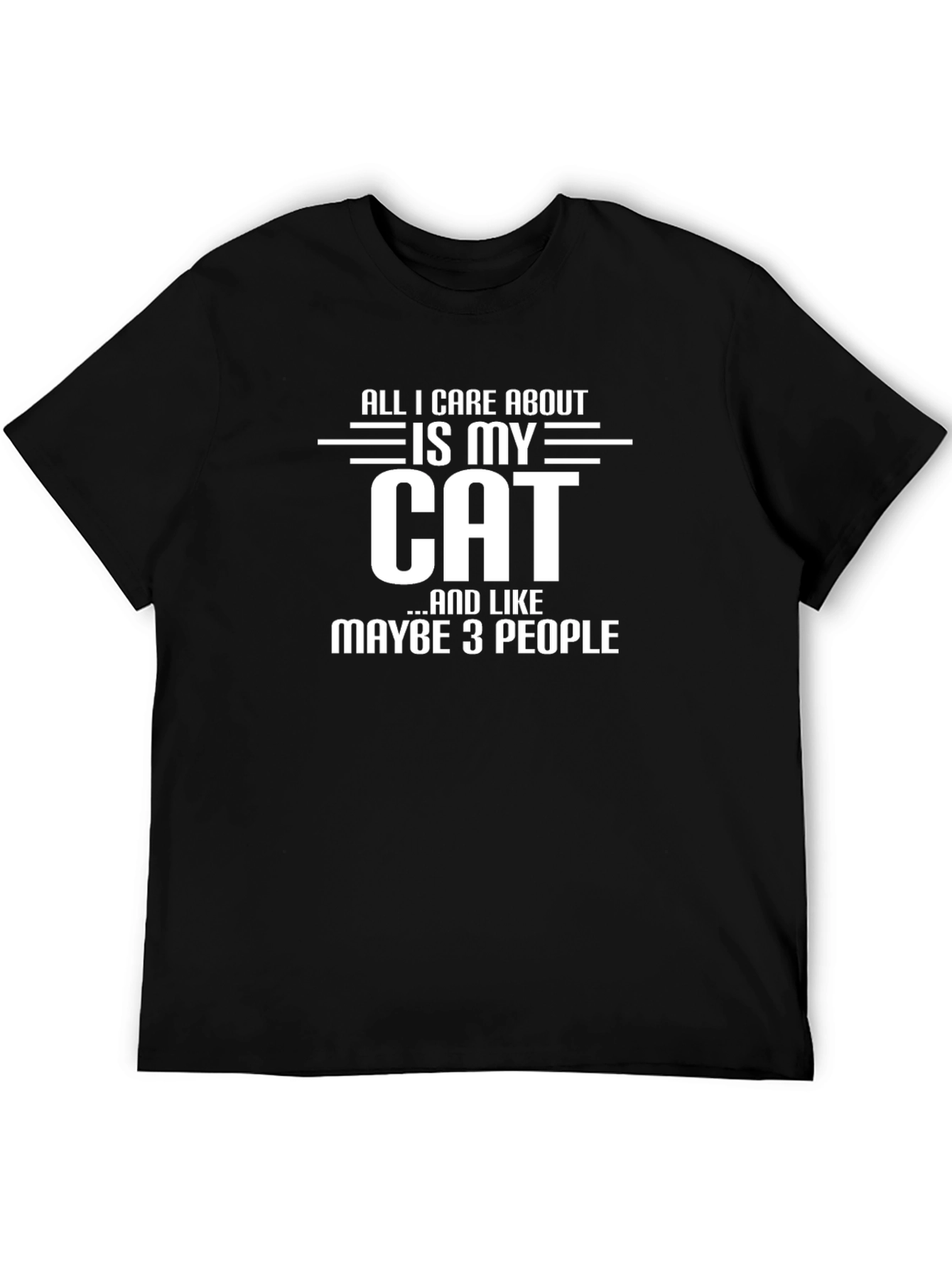 Black Funny Cat Lover T-Shirt - Maybe 3 People view 5