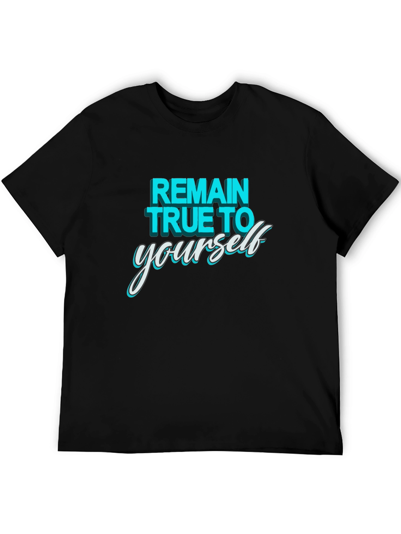 Black Remain True To Yourself Graphic T-Shirt - Black view 5