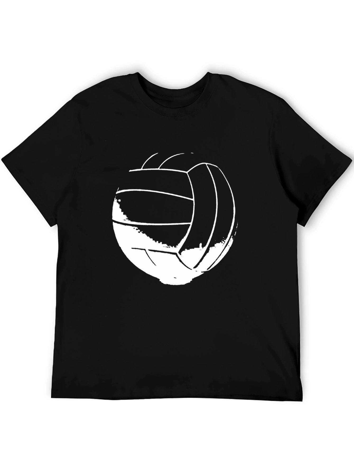 Black Volleyball Graphic Tee - Black Crew Neck view 5