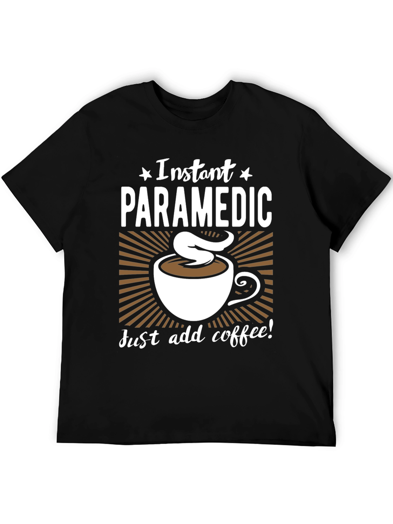 Black Instant Paramedic Coffee Graphic T-Shirt view 5