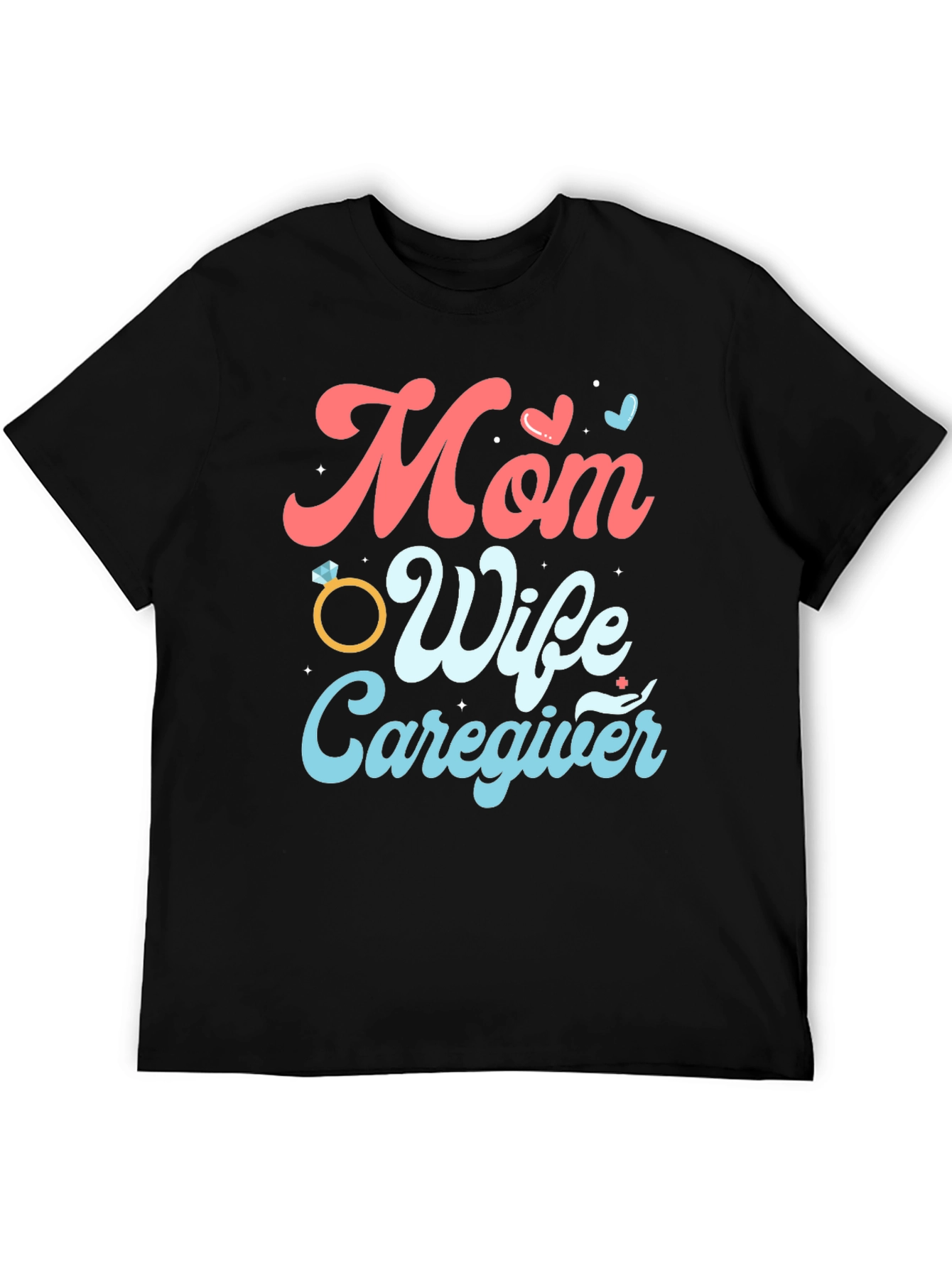 Black Mom Wife Caregiver Graphic Tee view 5