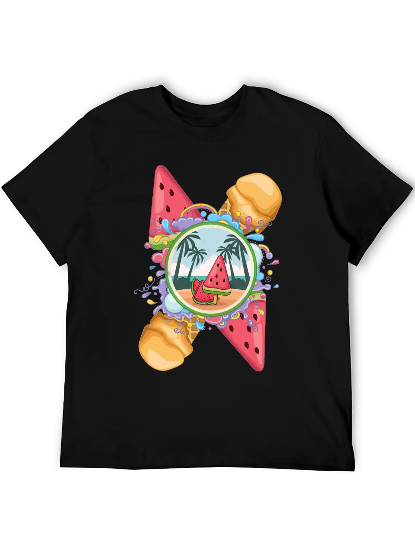 Black Summer Vibes Graphic T-Shirt view 5