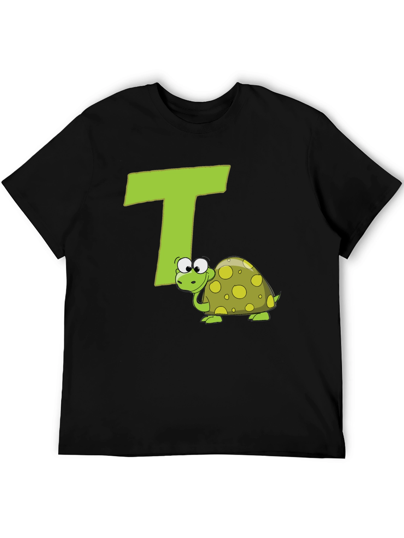 Black Turtle-rific T-Shirt: Letter T Design view 5