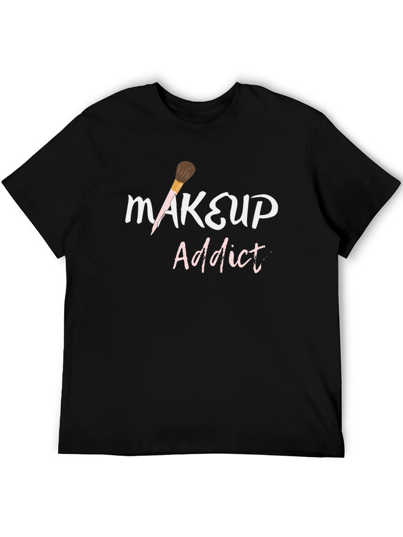 Black Makeup Addict Graphic T-Shirt view 5