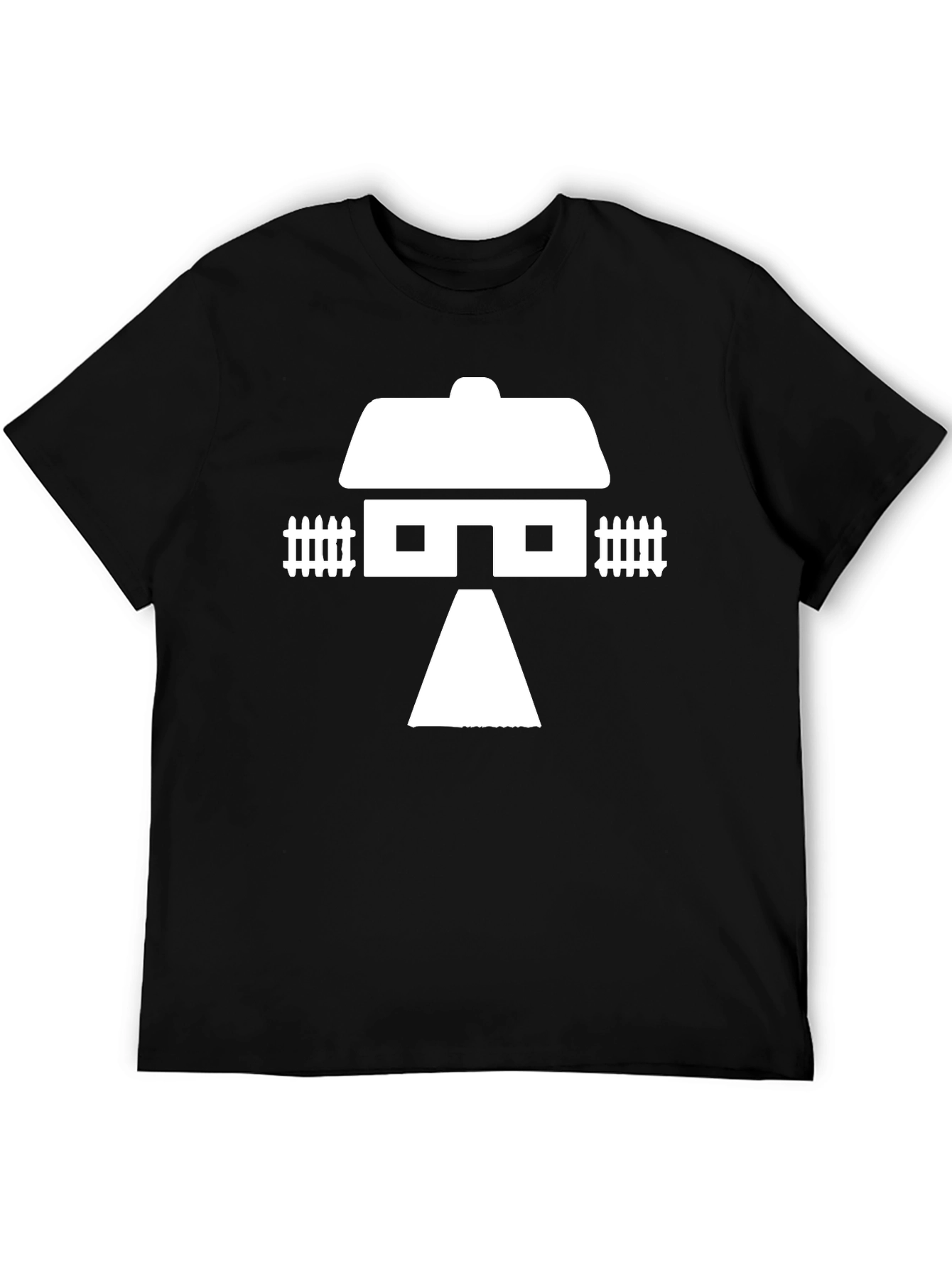 Black House Graphic Tee - Black Cotton T-Shirt view 5