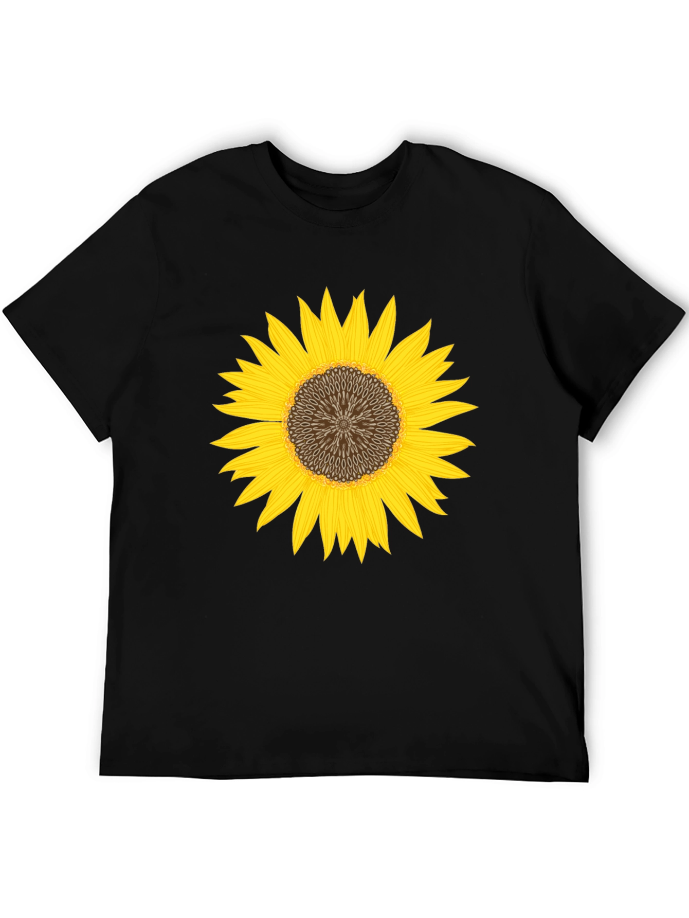 Black Sunflower Graphic Black T-Shirt - Unisex view 5