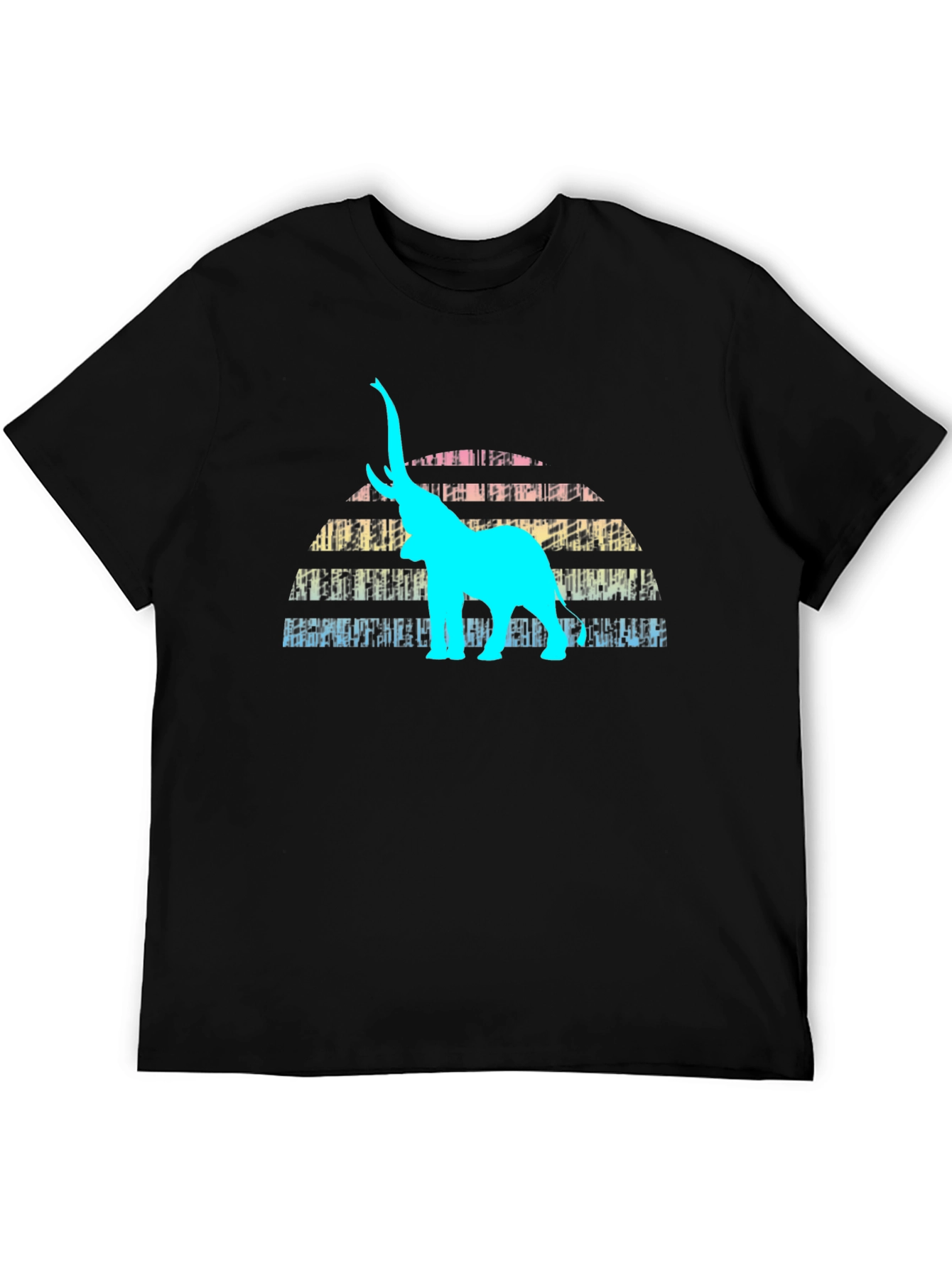 Black Retro Elephant Graphic Tee - Black view 5