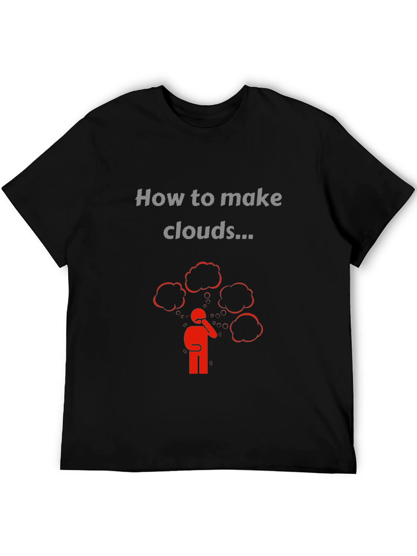 Black How to Make Clouds Graphic T-Shirt view 5
