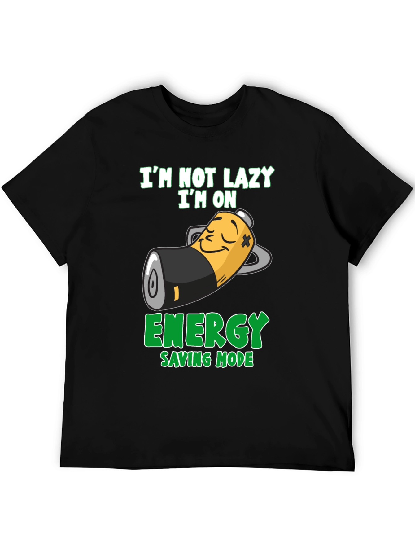 Black Lazy Mode T-Shirt - Energy Saving Mode Graphic Tee view 5