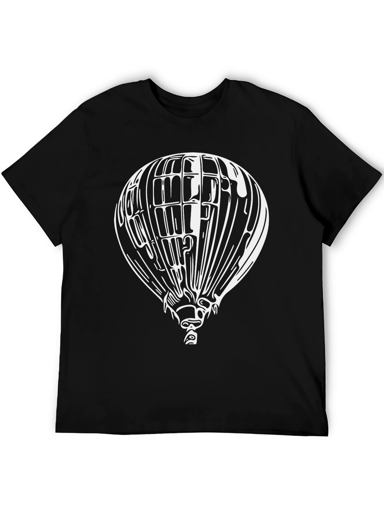 Black Air Balloon Graphic Tee - Black Cotton Blend view 5