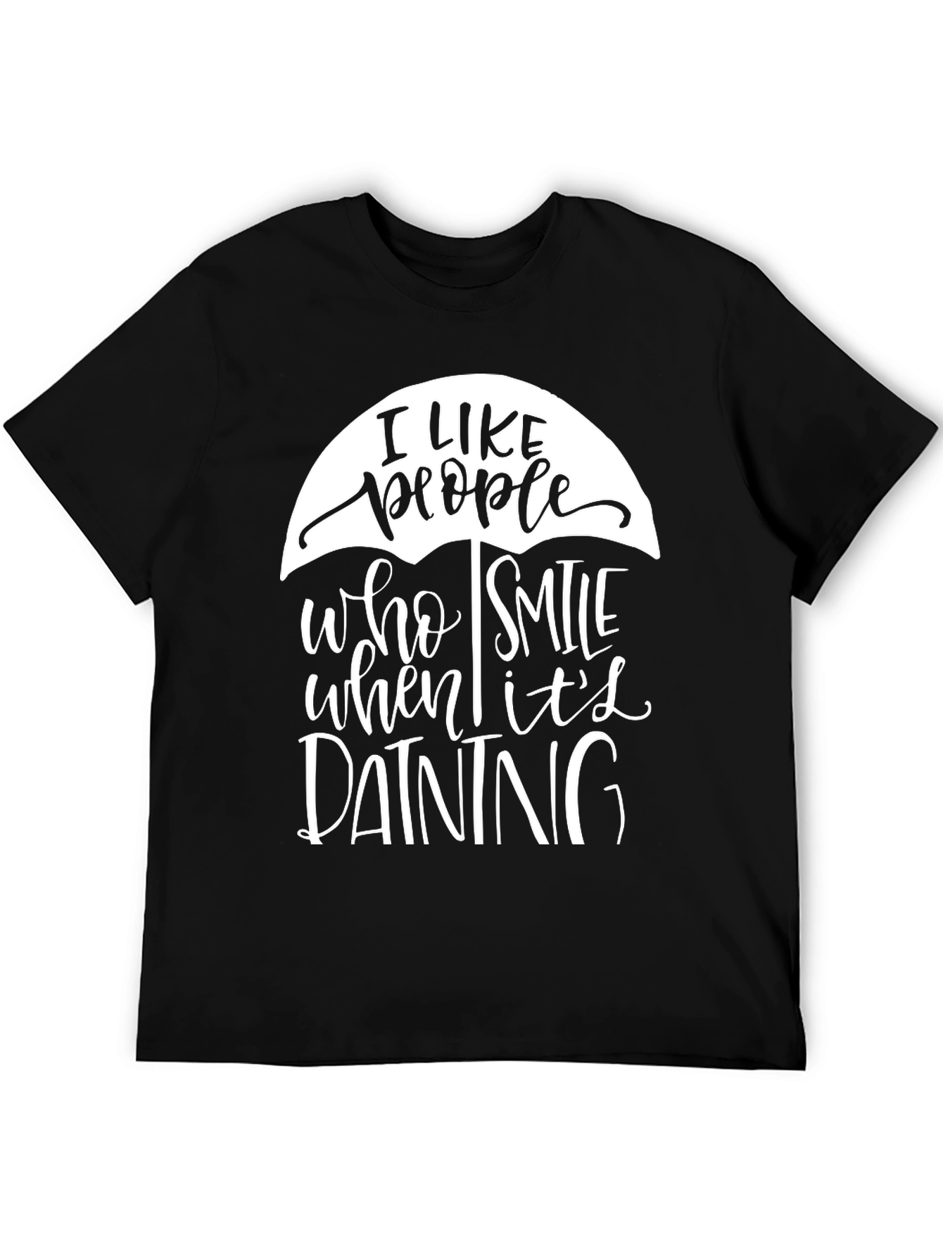 Black I Like People Who Smile T-Shirt - Trendy Graphic Tee view 5