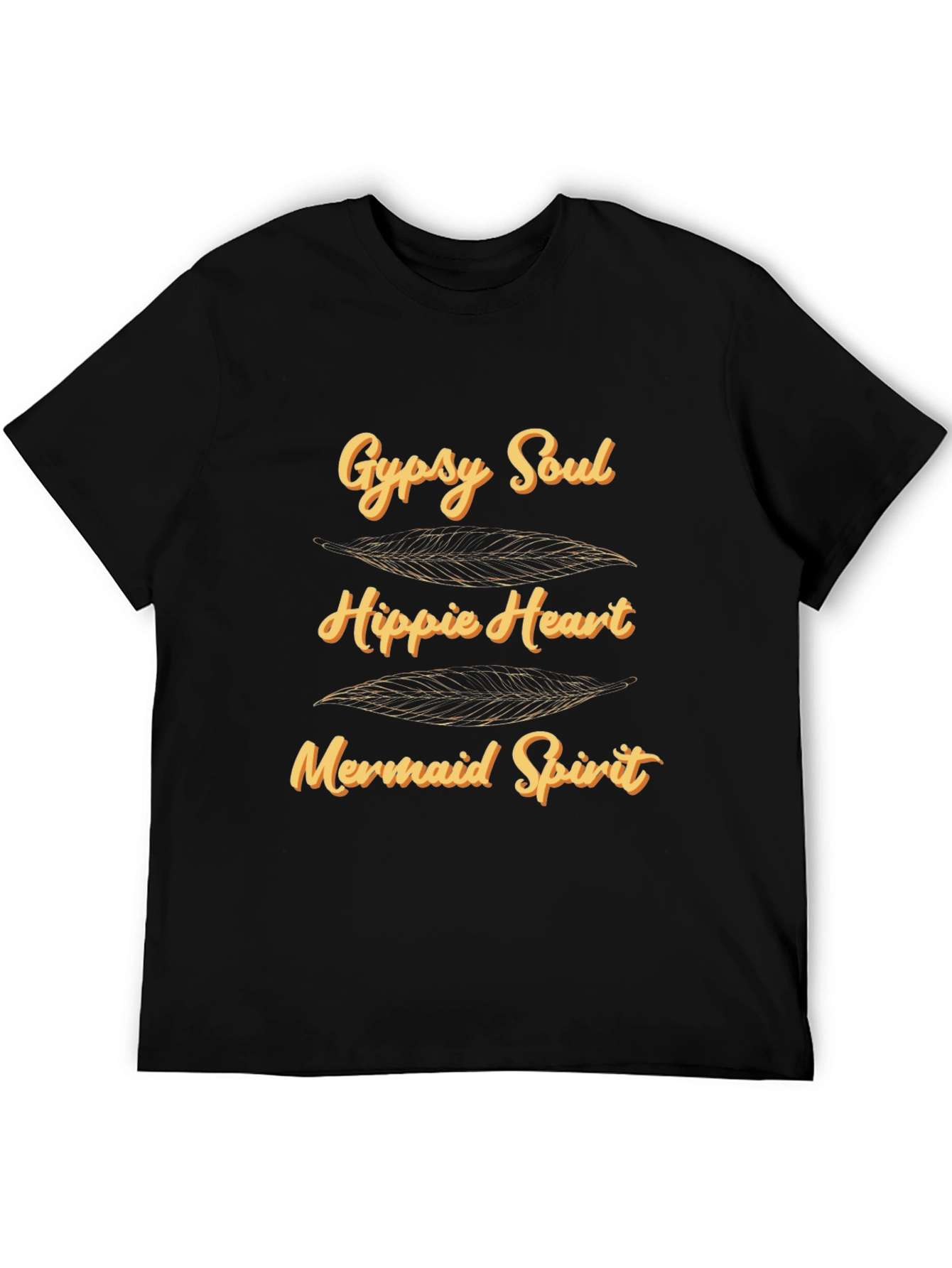 Black Gypsy Soul Hippie Heart Mermaid Spirit Graphic T-Shirt view 5