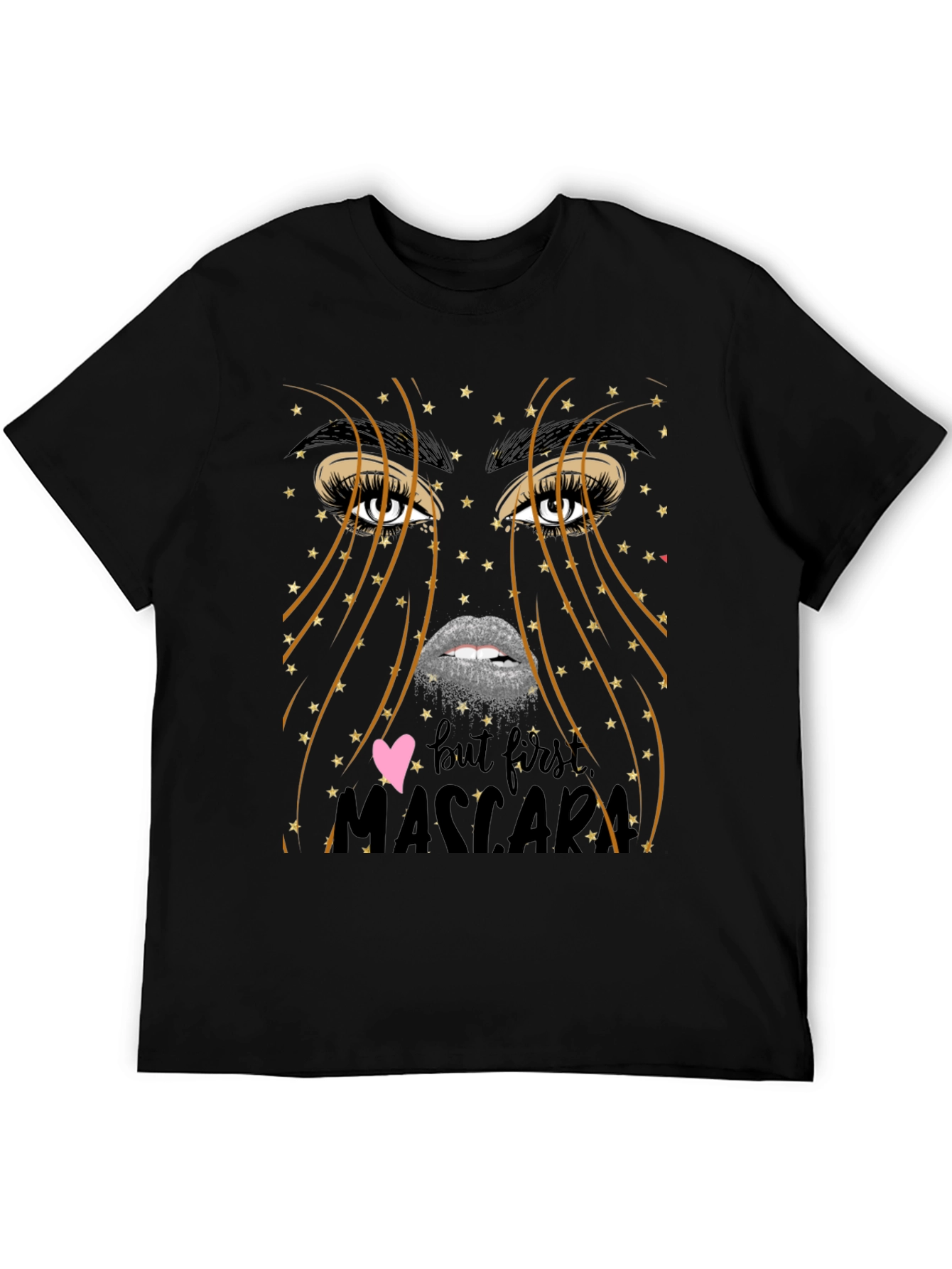 Black But First Mascara Graphic Tee - Unisex Black T-Shirt view 5