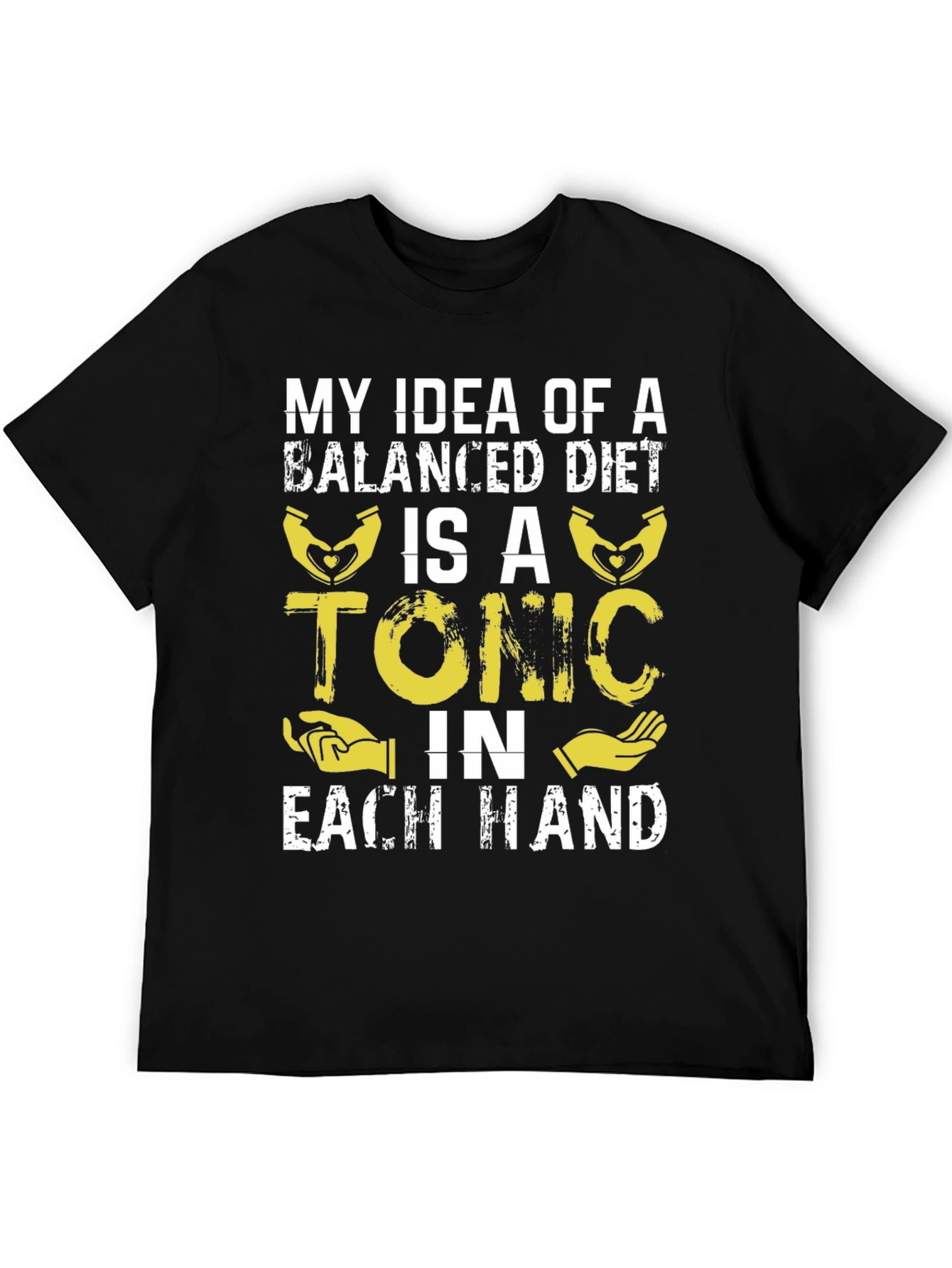 Black Balanced Diet Tonic T-Shirt - Funny Graphic Tee view 5
