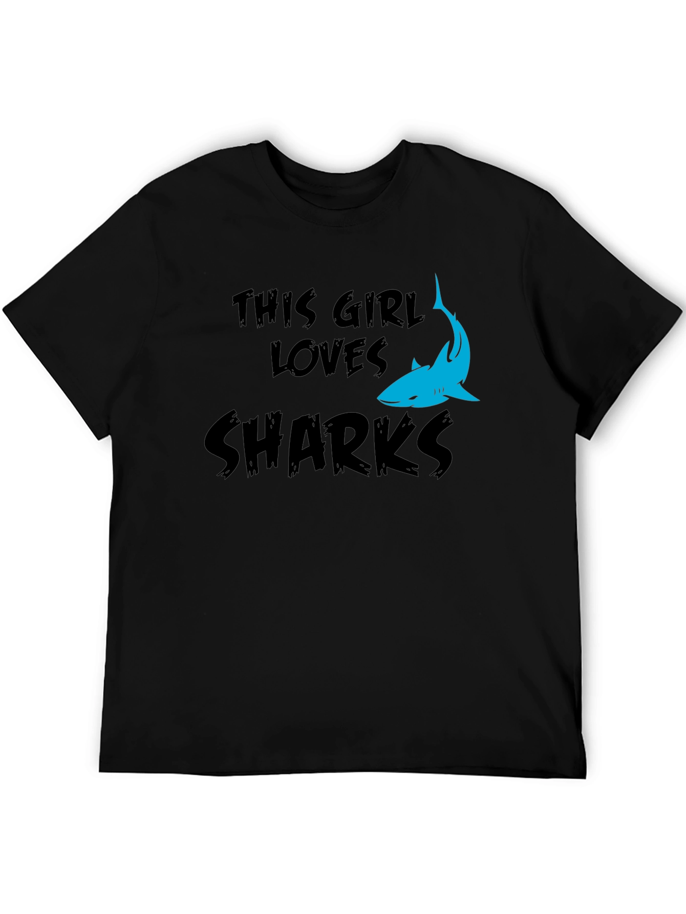Black This Girl Loves Sharks Graphic Tee - Unisex view 5